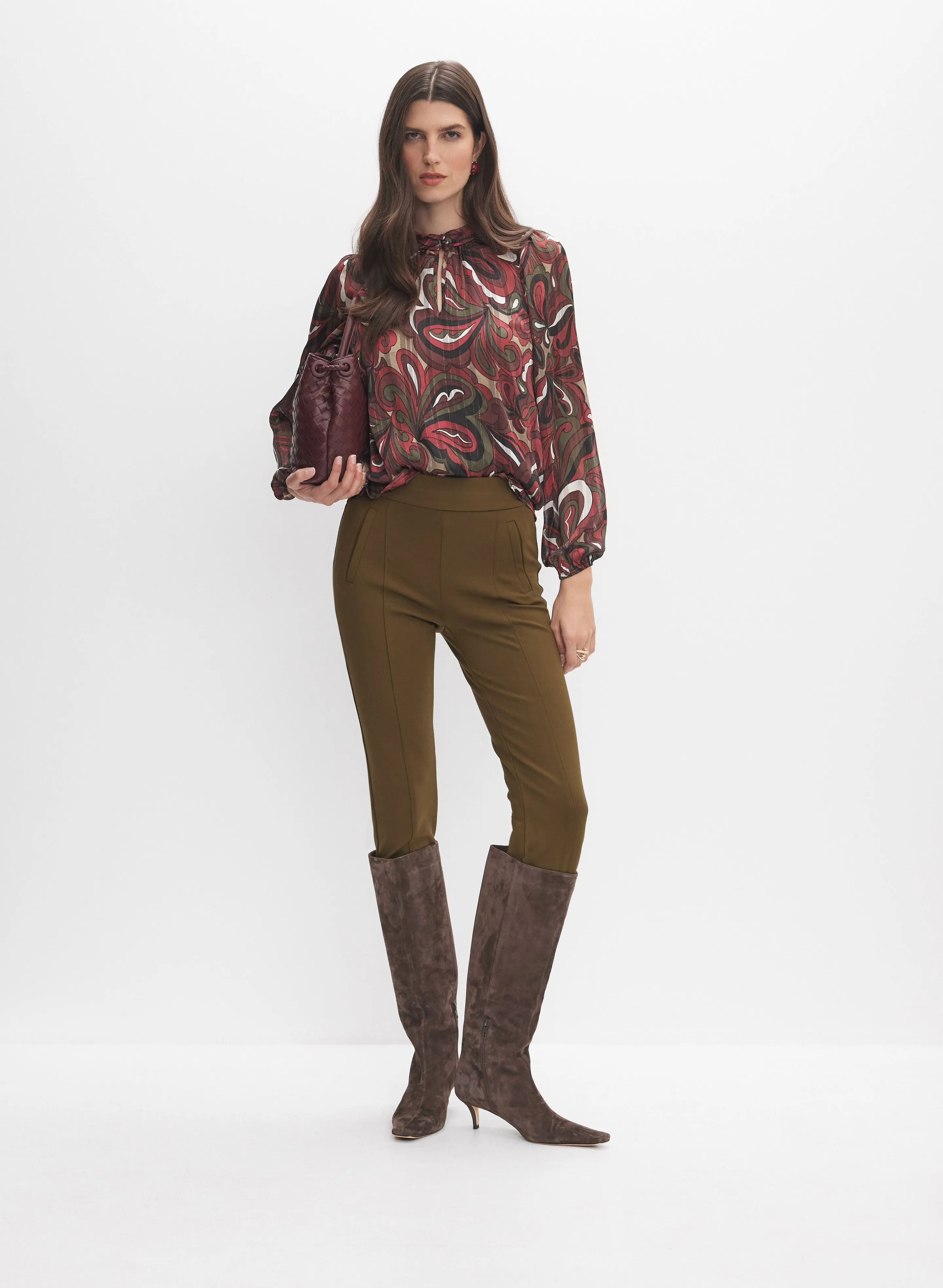 Chiffon Metallic Stripe Blouse sold by Melanie Lyne product image thumbnail 4