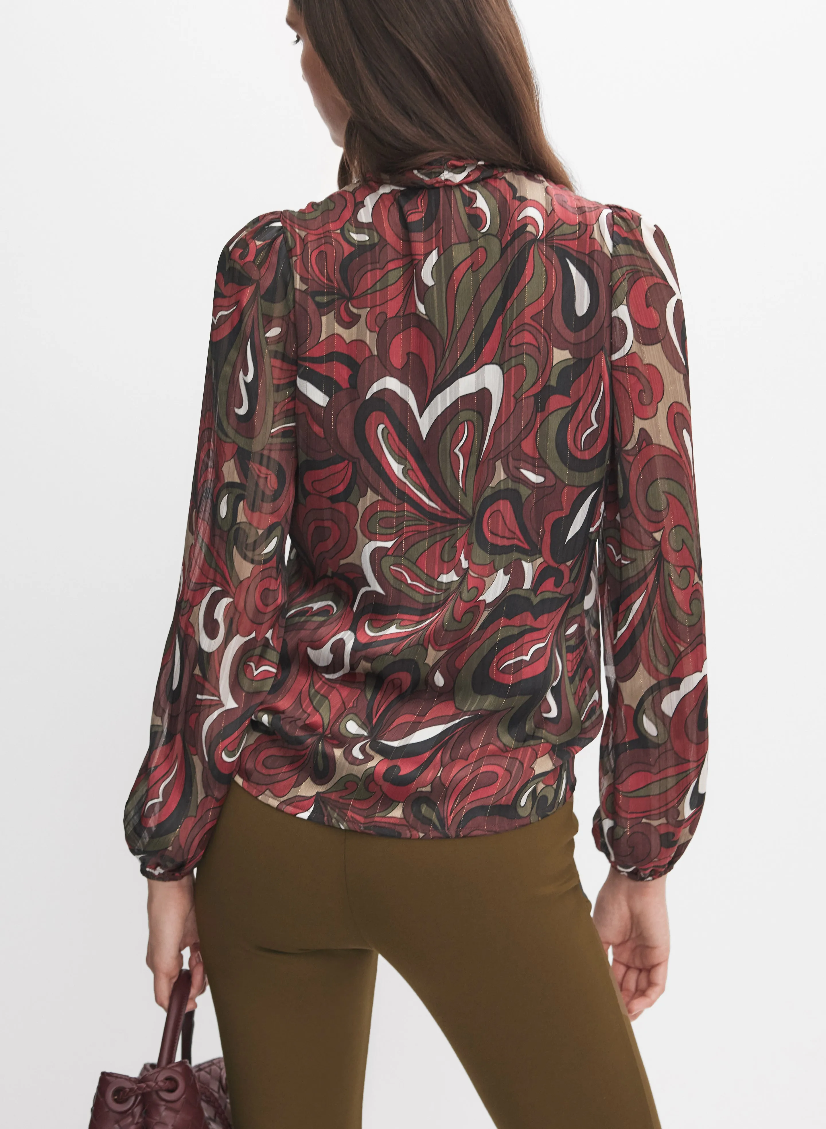 Chiffon Metallic Stripe Blouse sold by Melanie Lyne product image thumbnail 3