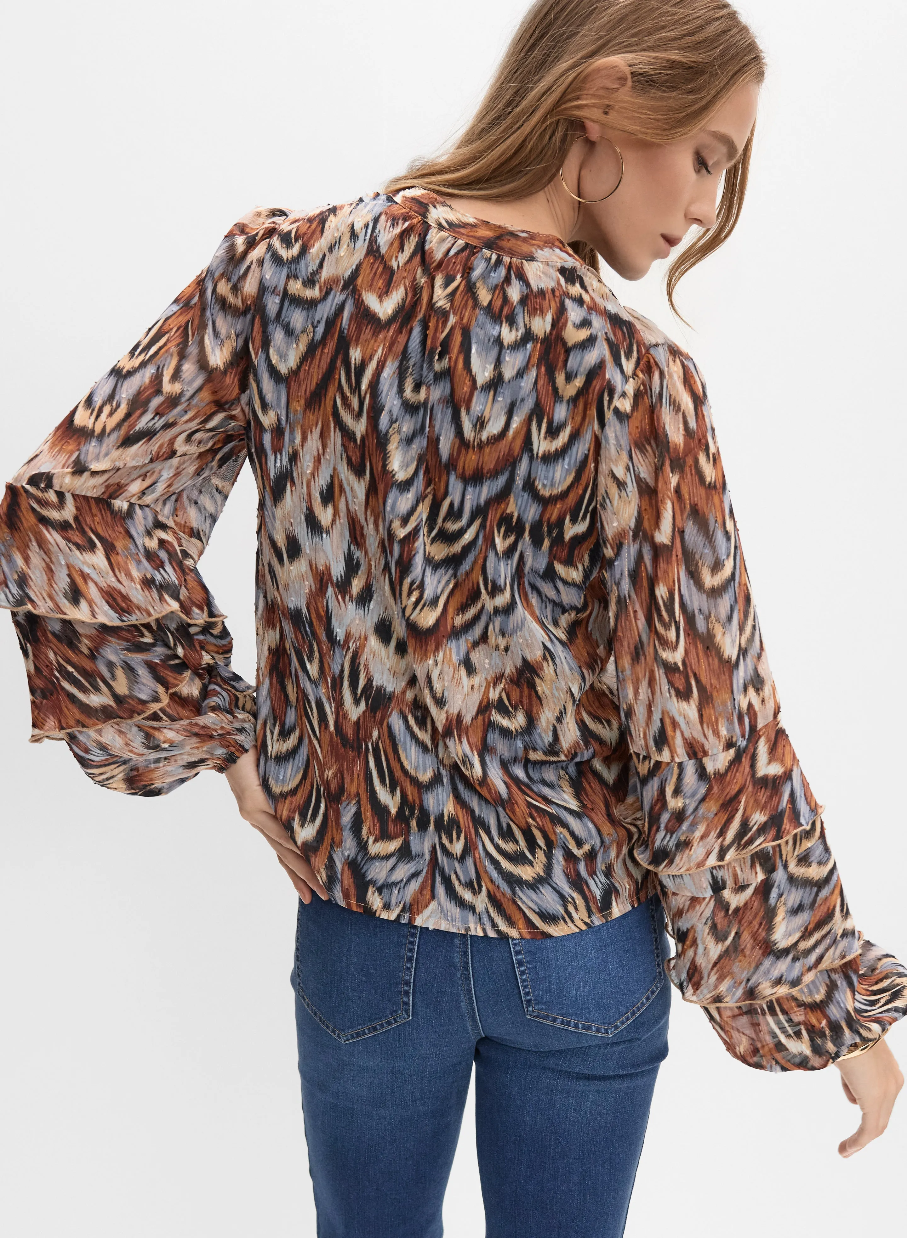 Abstract Tiered Sleeve Blouse sold by Melanie Lyne product image thumbnail 3