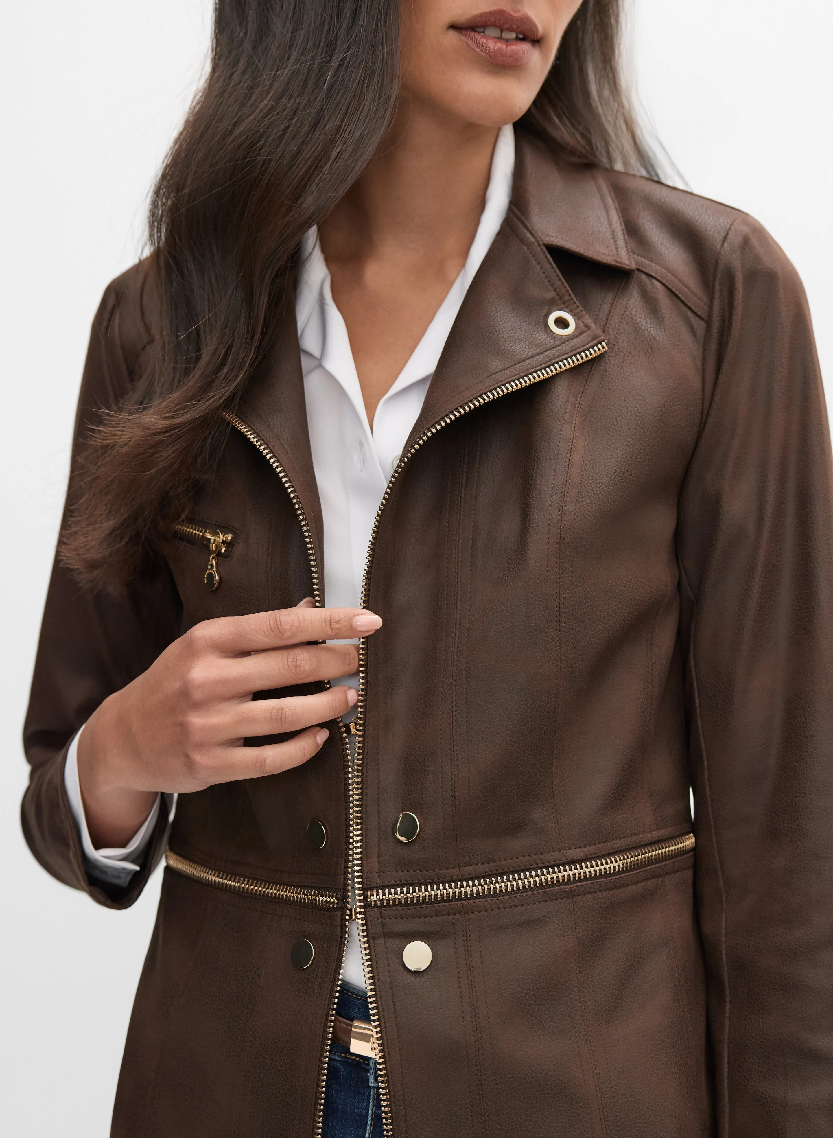 Vex - Long Faux-Suede Jacket sold by Melanie Lyne product image thumbnail 5