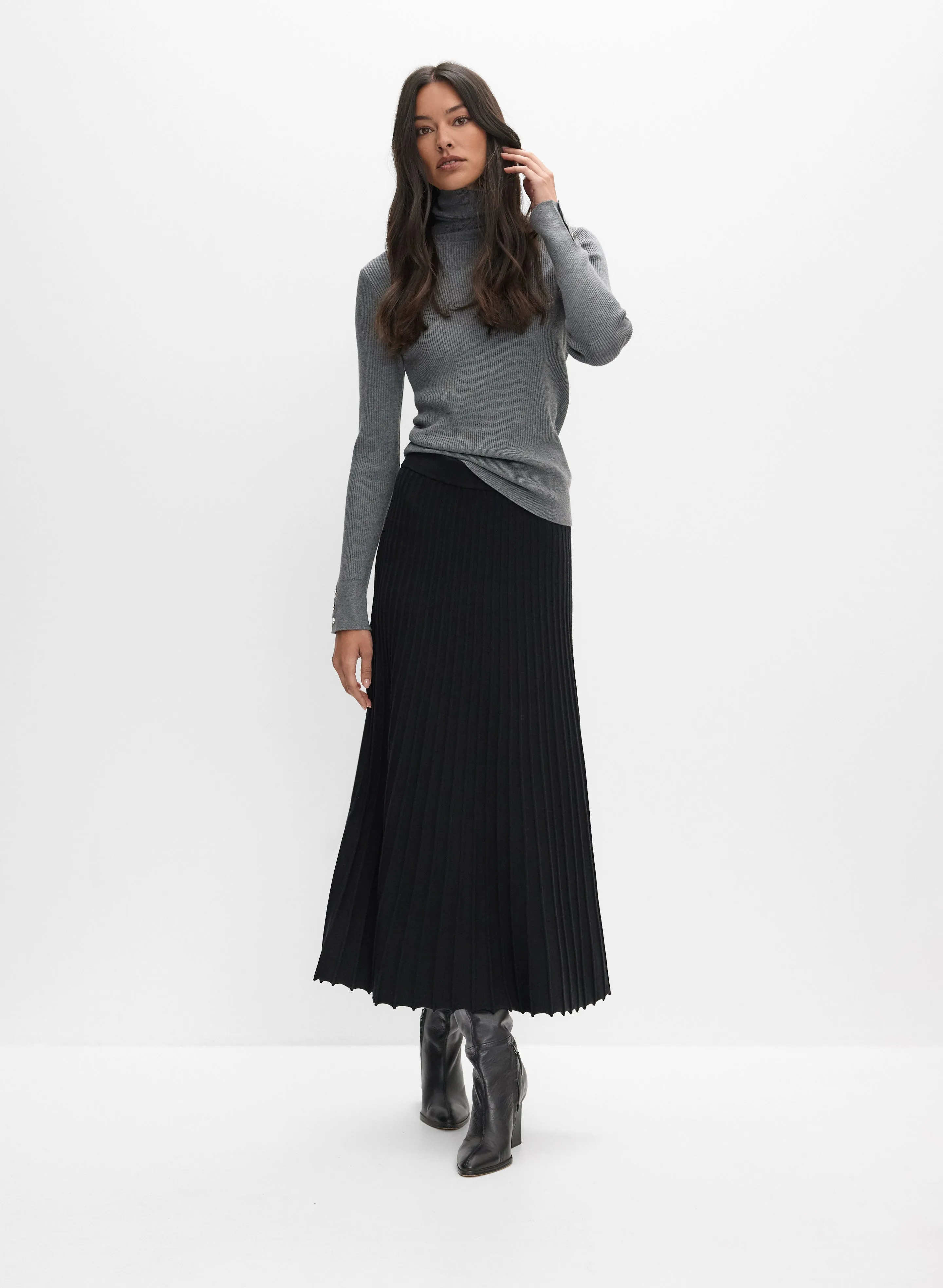 Ribbed Knit A-Line Skirt sold by Melanie Lyne product image thumbnail 4