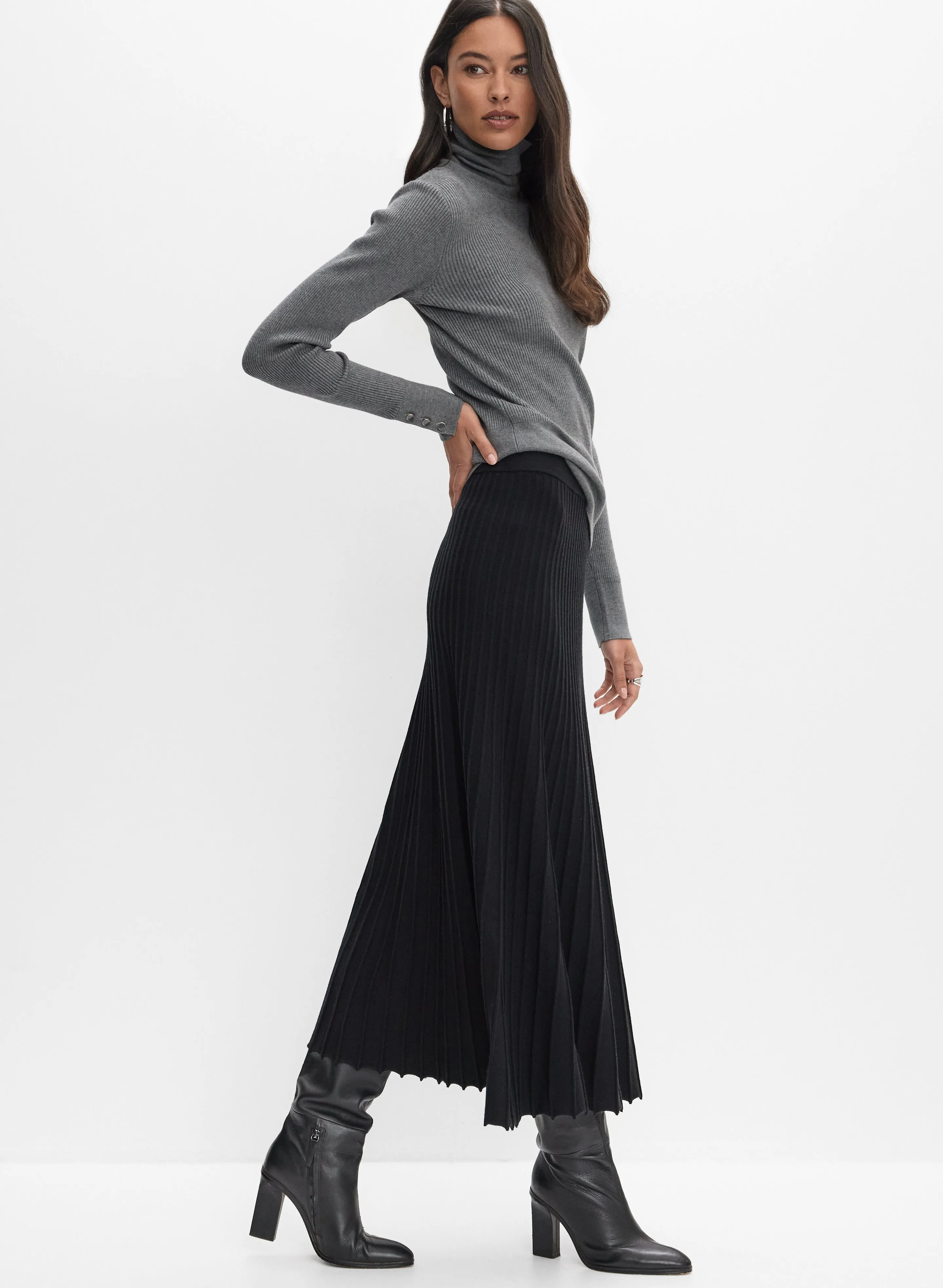 Ribbed Knit A-Line Skirt sold by Melanie Lyne product image thumbnail 2