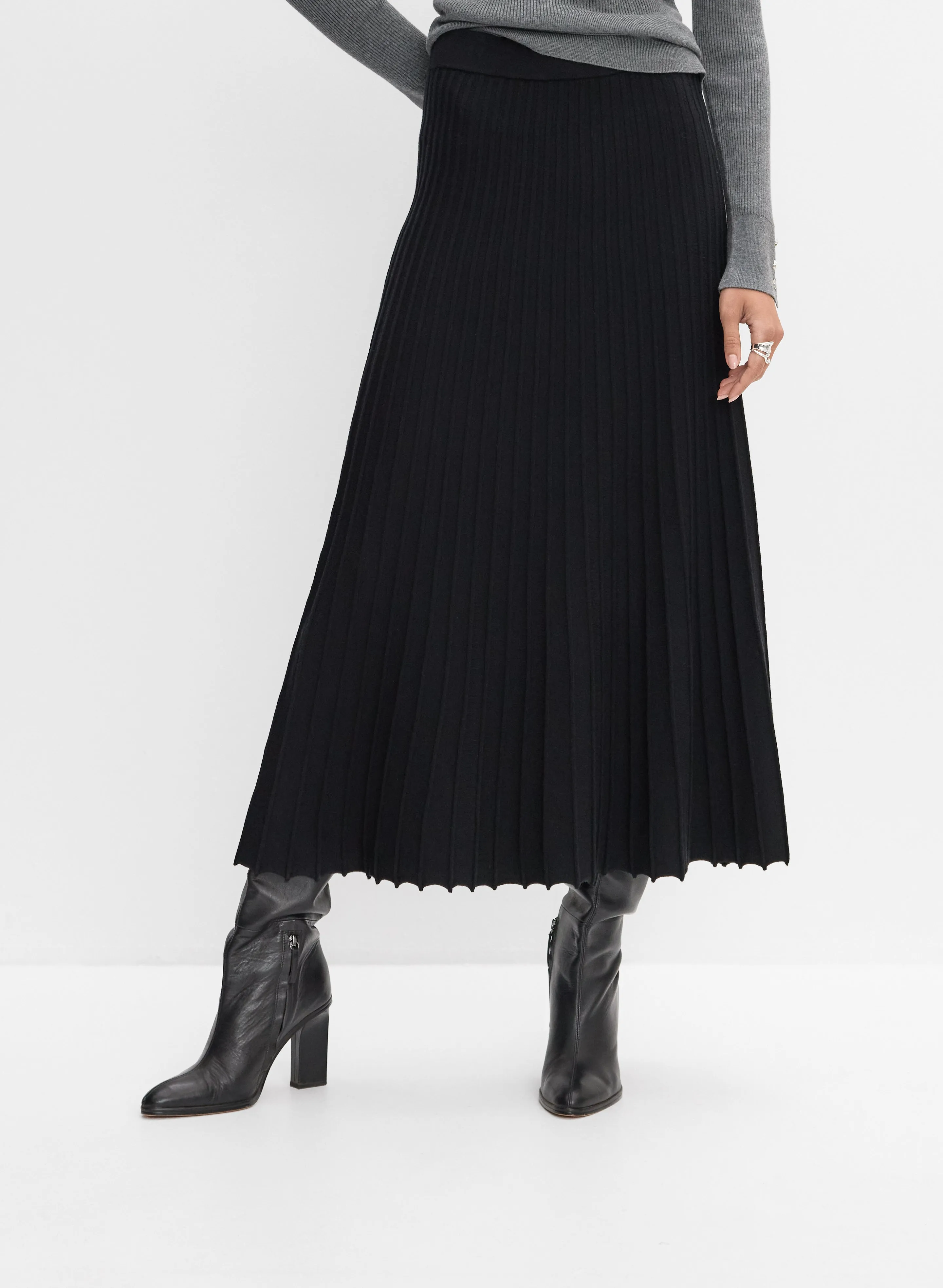 Ribbed Knit A-Line Skirt sold by Melanie Lyne