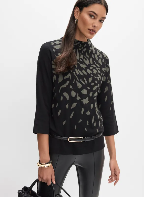 Joseph Ribkoff - Leopard Knit Pullover sold by Melanie Lyne