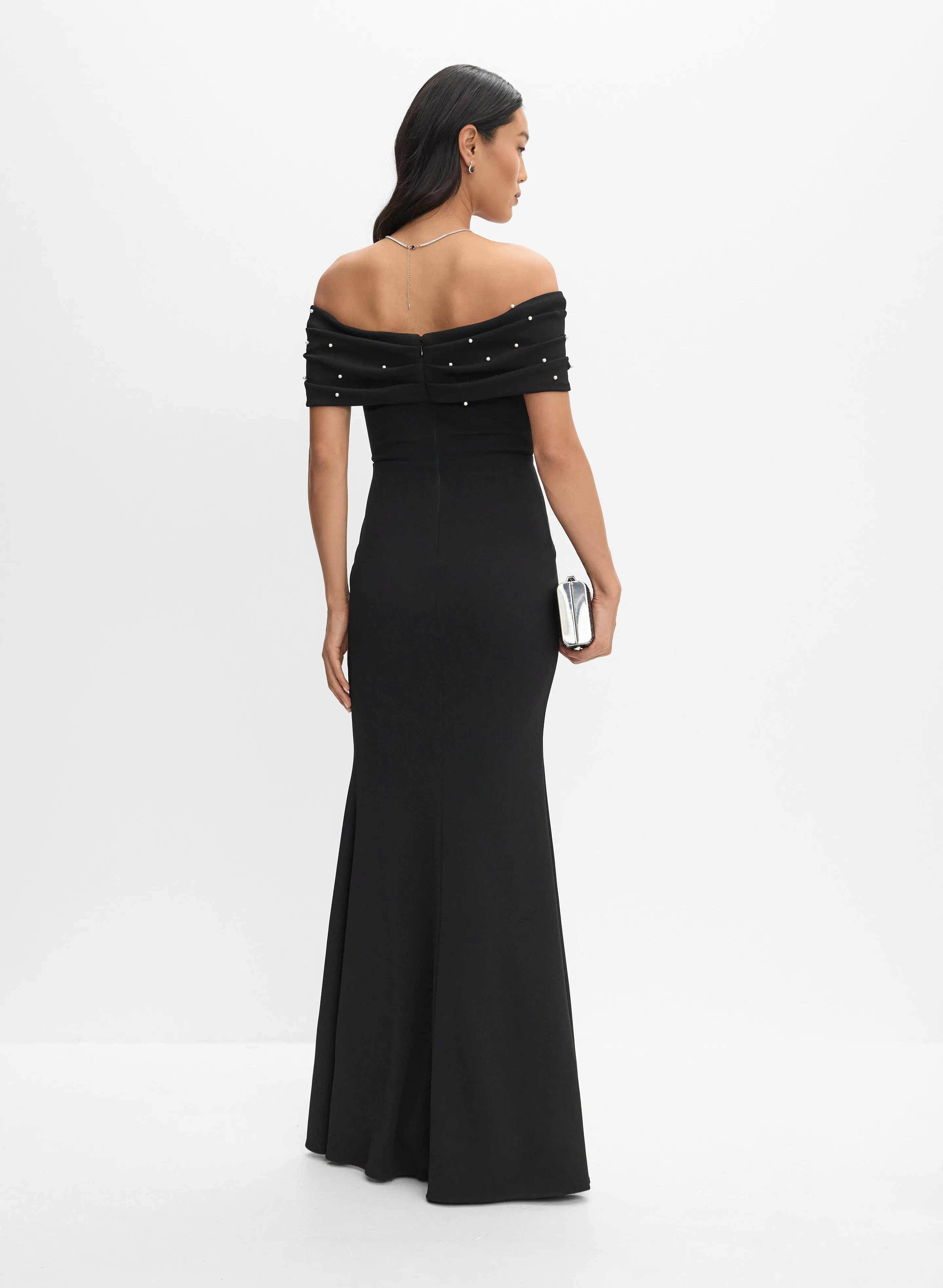 Pearl Embellished Off-Shoulder Dress sold by Melanie Lyne product image thumbnail 3