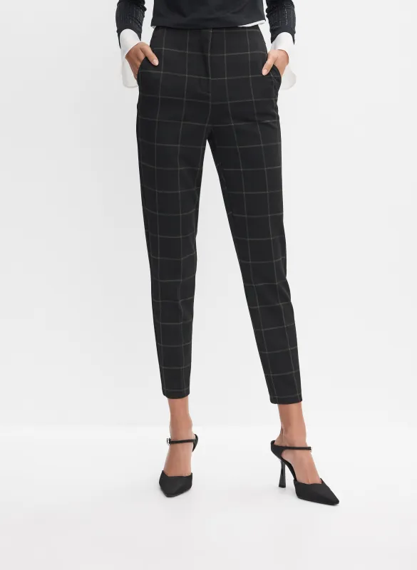 Juliette Check Slim-Leg Pants sold by Melanie Lyne