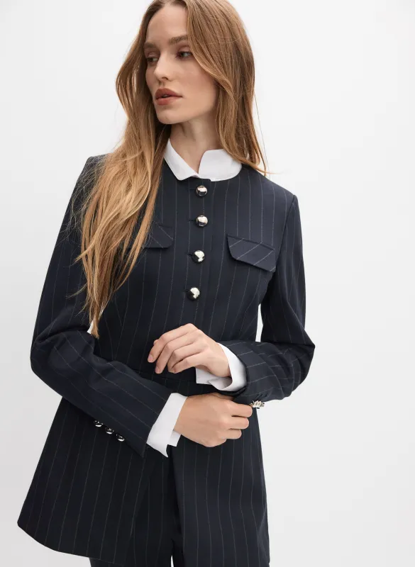 Pinstripe Long Blazer sold by Melanie Lyne