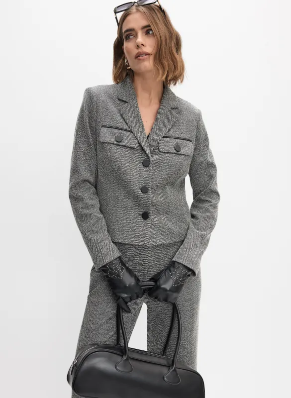 Cropped Herringbone Jacket sold by Melanie Lyne
