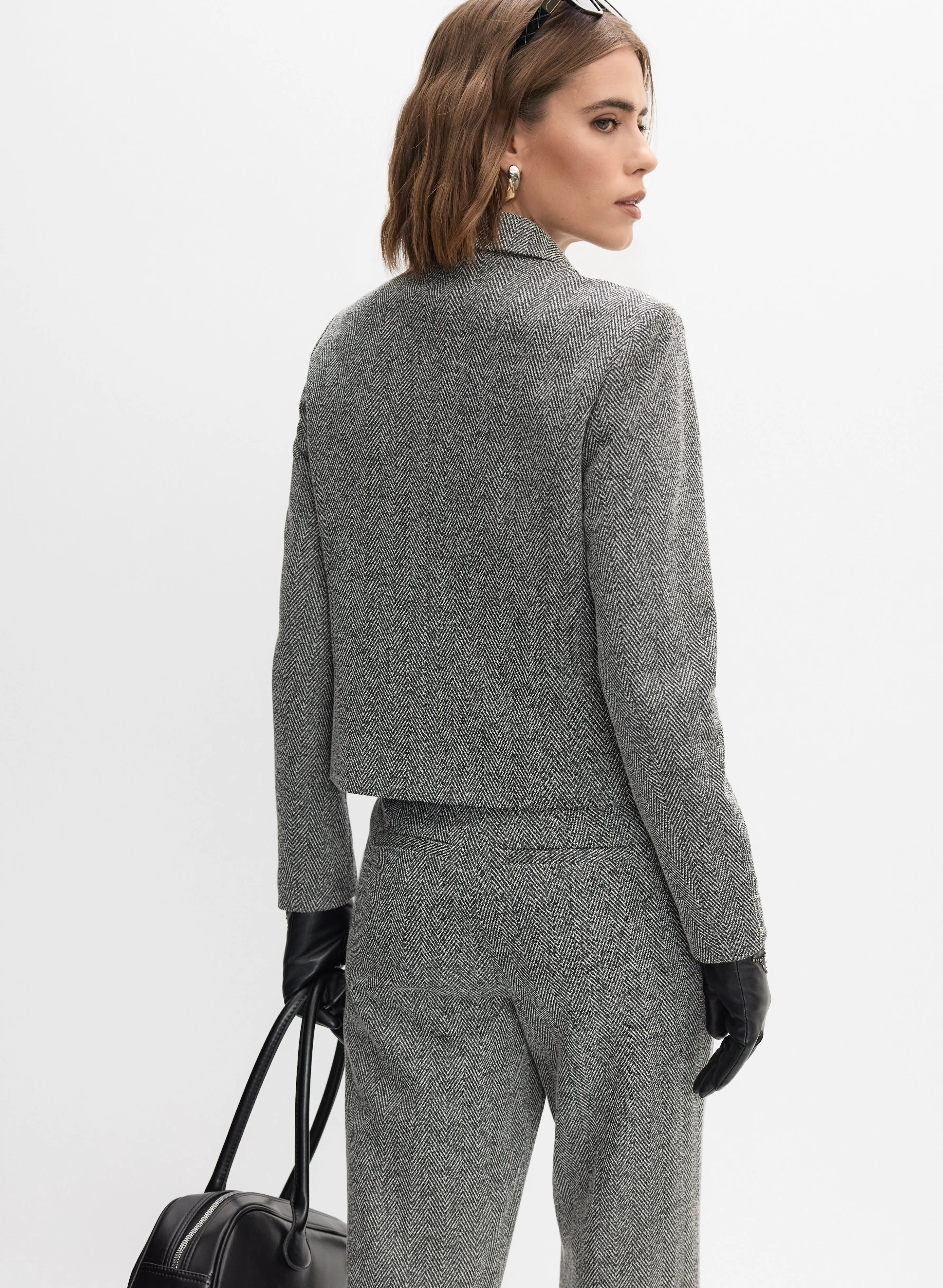 Cropped Herringbone Jacket sold by Melanie Lyne product image thumbnail 3