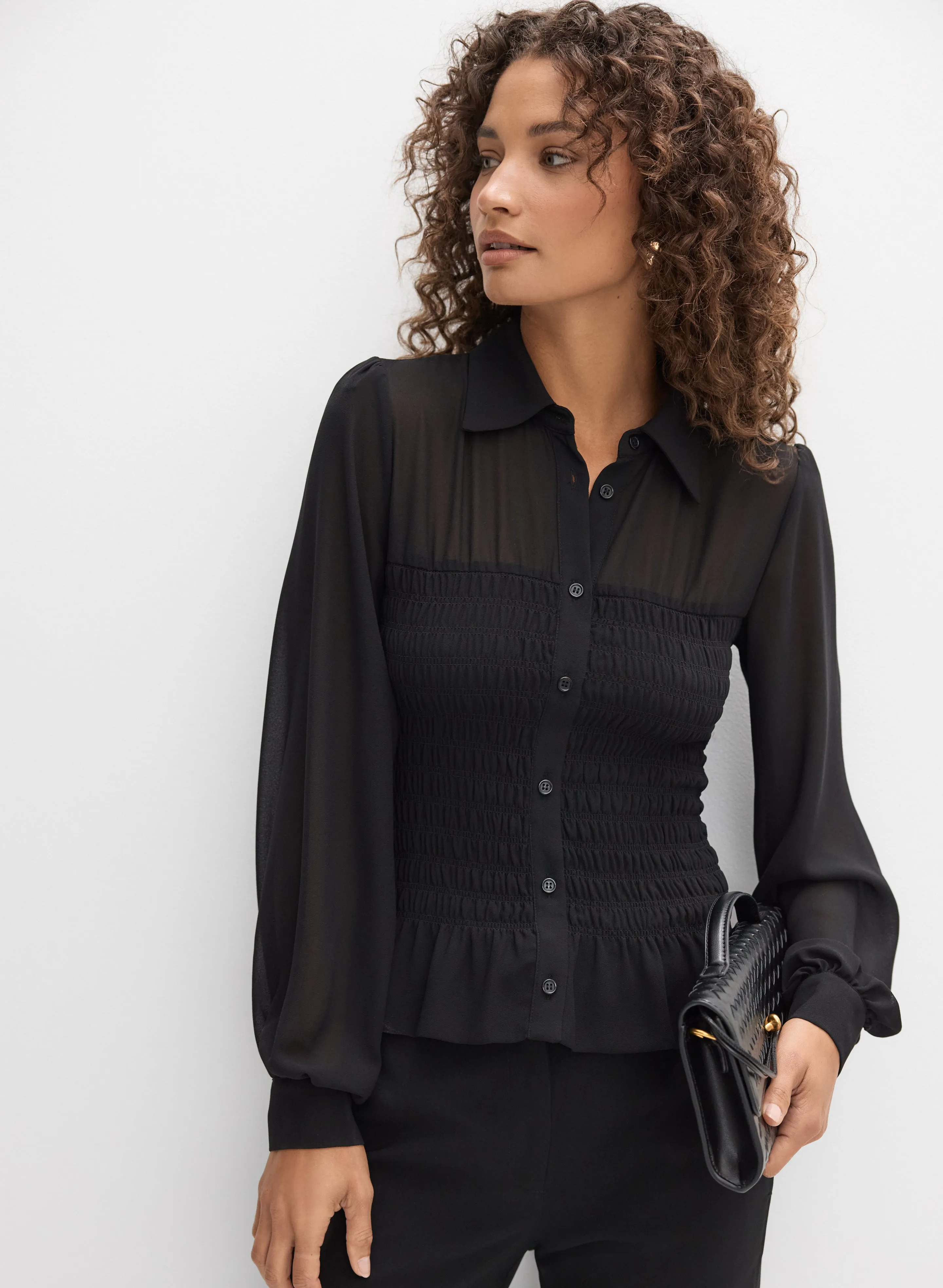 Smocked Chiffon Blouse sold by Melanie Lyne