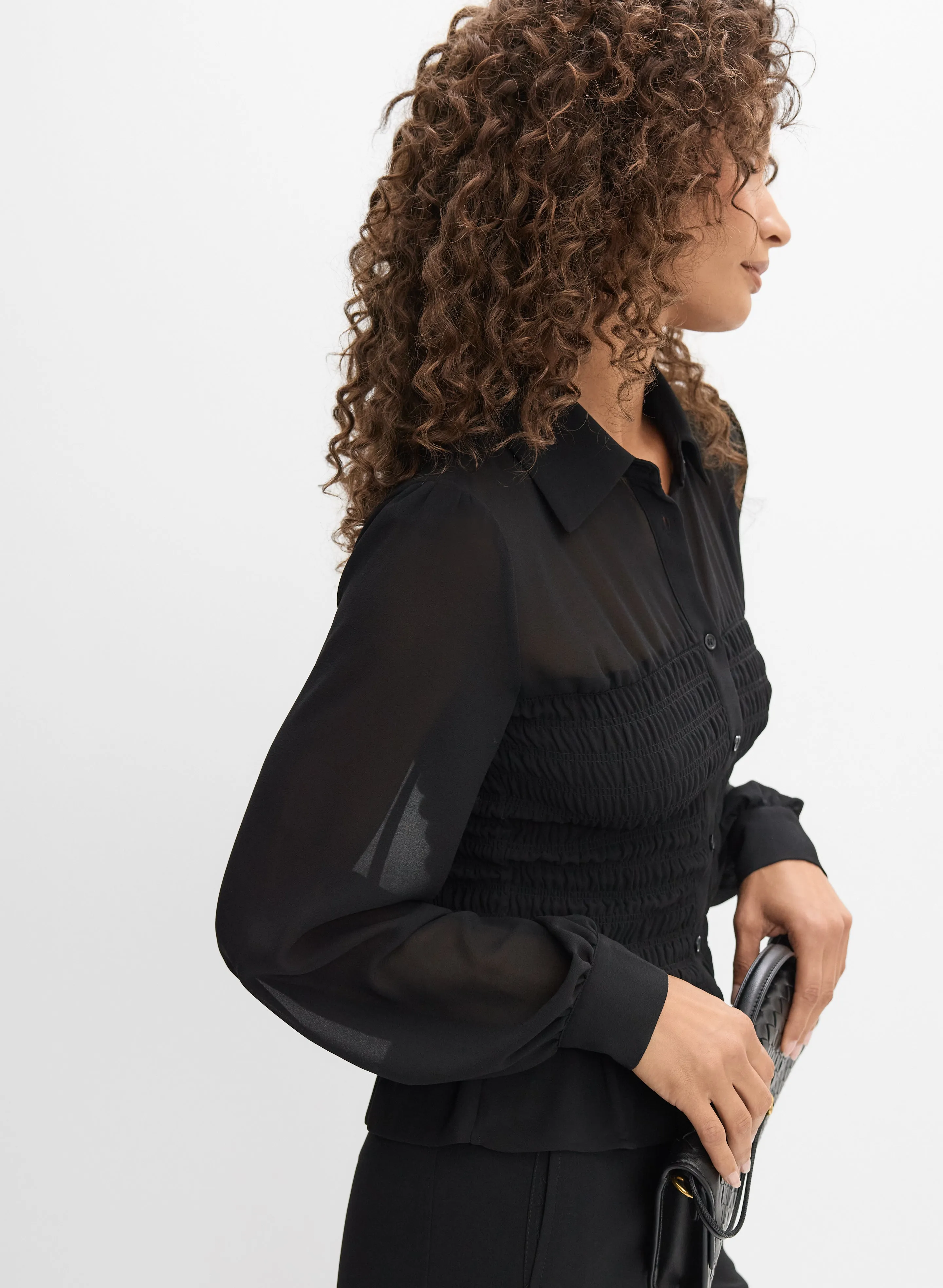 Smocked Chiffon Blouse sold by Melanie Lyne product image thumbnail 5