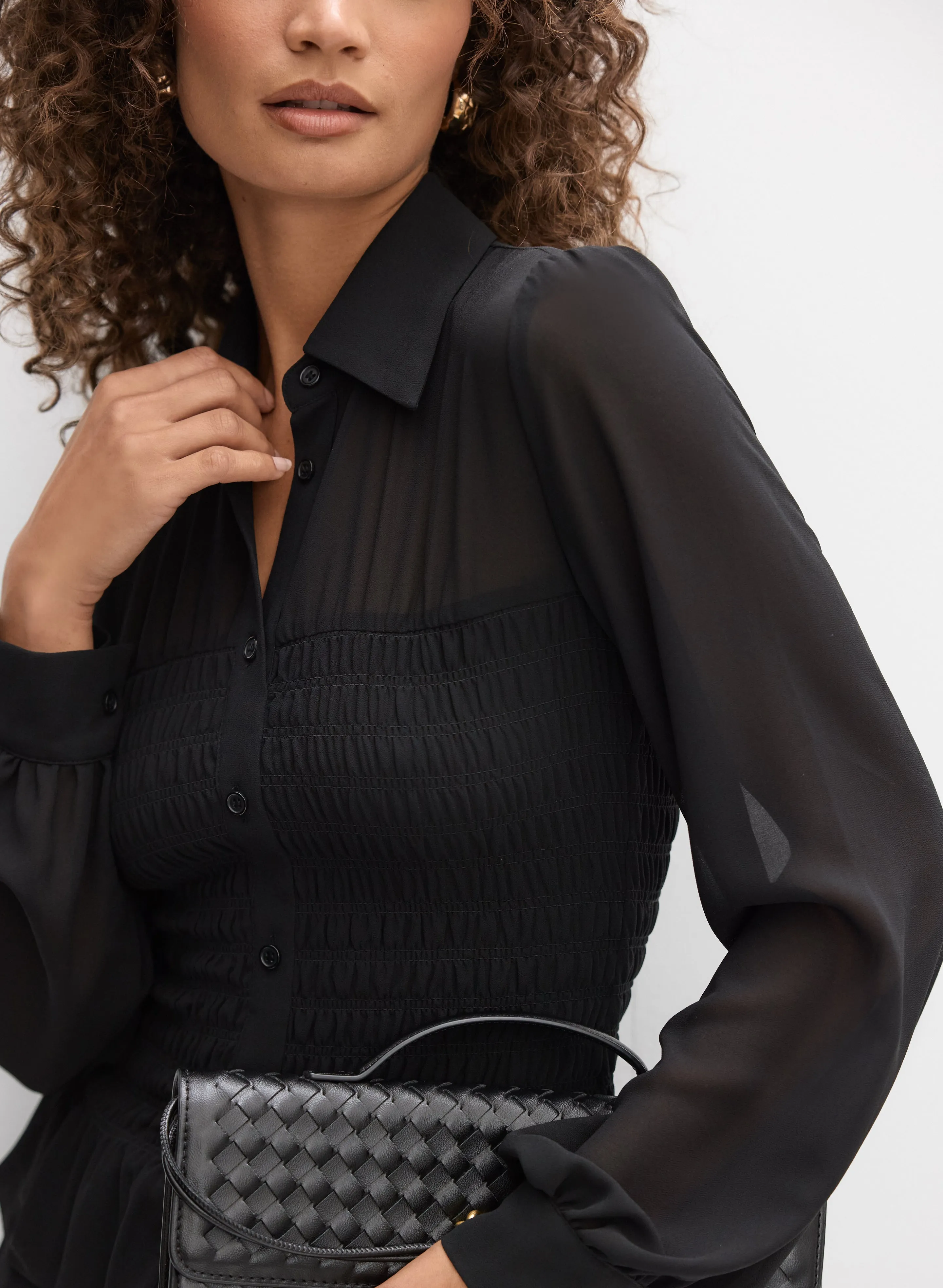 Smocked Chiffon Blouse sold by Melanie Lyne product image thumbnail 2