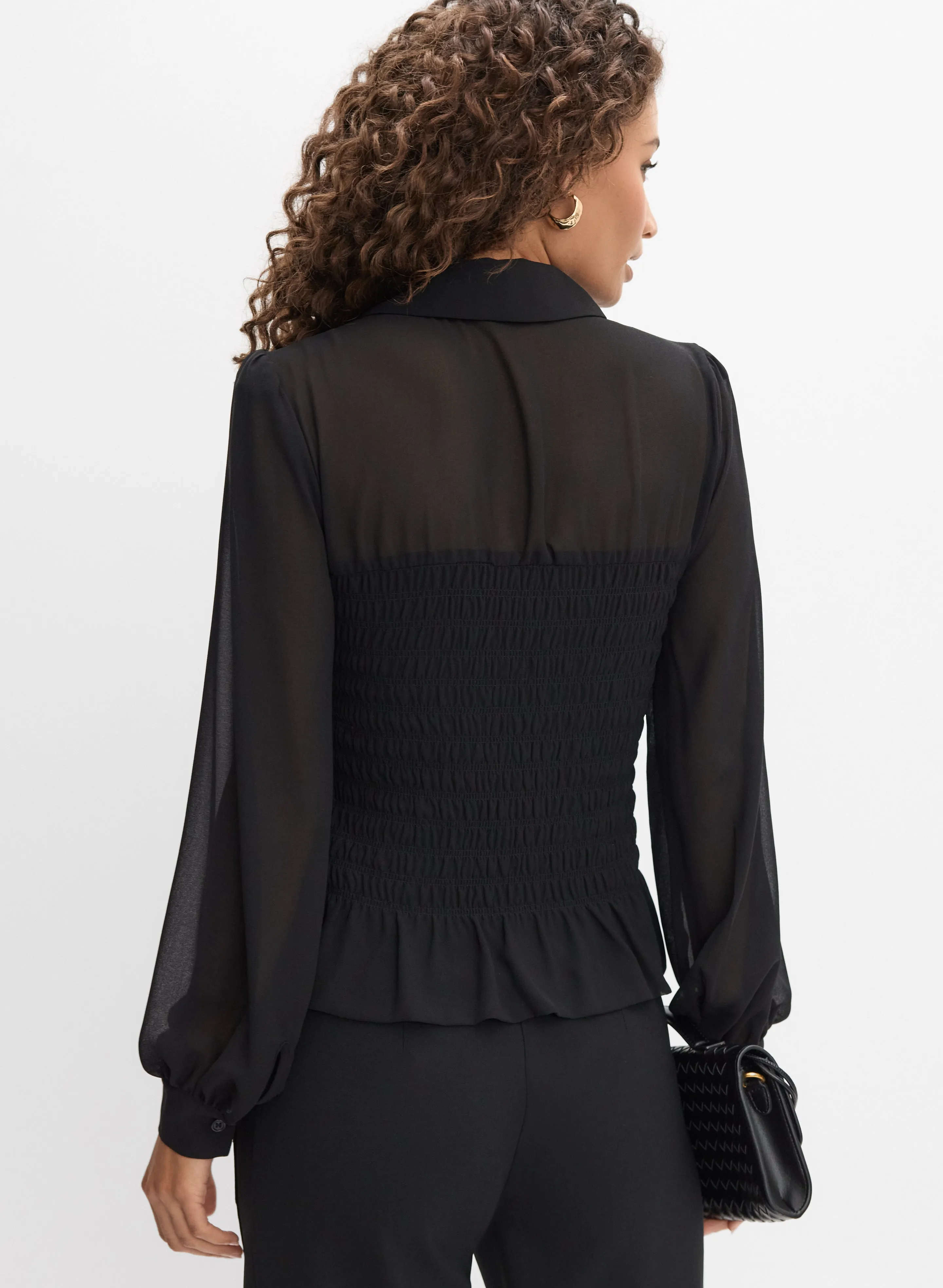 Smocked Chiffon Blouse sold by Melanie Lyne product image thumbnail 4