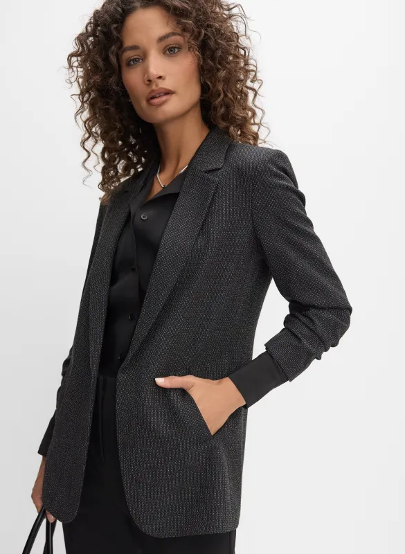 Tweed Ruched Sleeve Blazer sold by Melanie Lyne