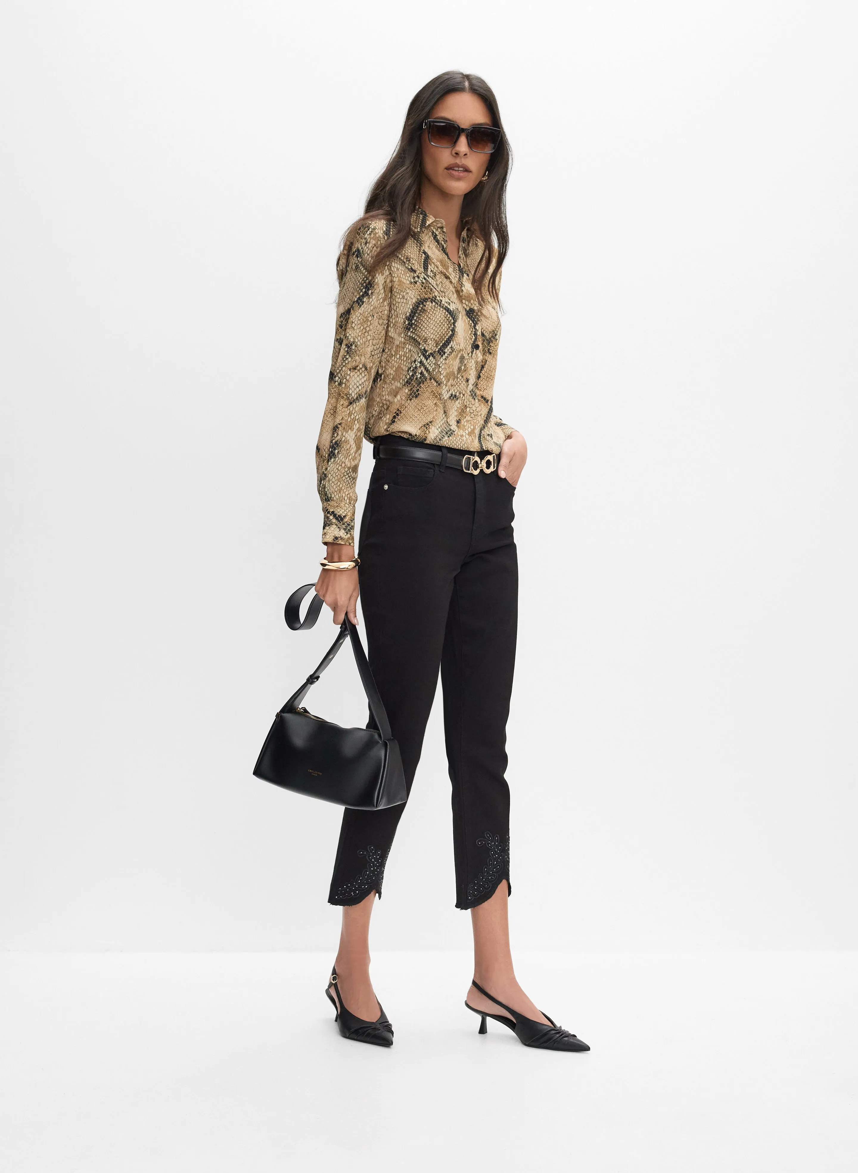 Leaf Embroidered Straight-Leg Jeans sold by Melanie Lyne product image thumbnail 3