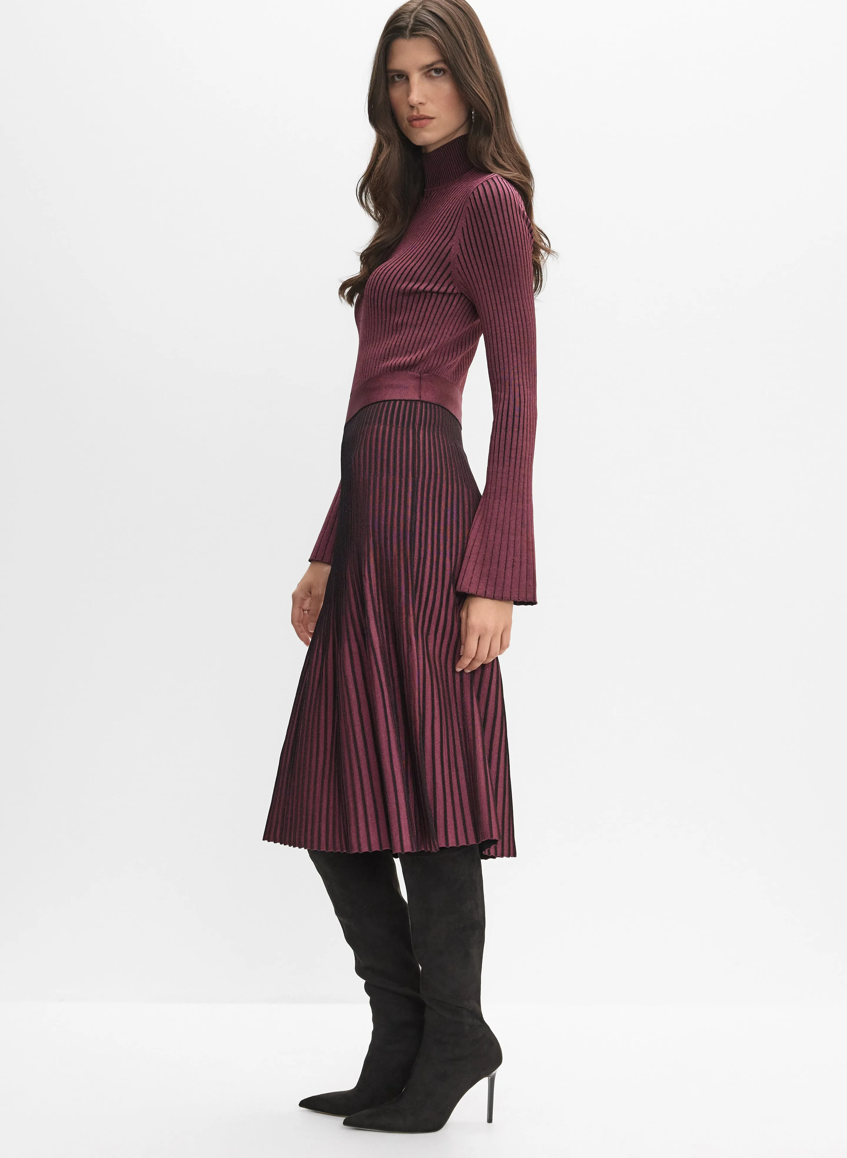 Striped Ribbed Knit Dress sold by Melanie Lyne product image thumbnail 2
