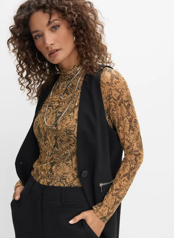 Snake Print Mesh Top sold by Melanie Lyne