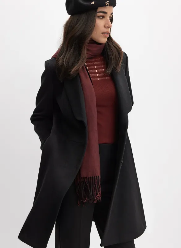 Wool-Blend Shawl Collar Coat sold by Melanie Lyne