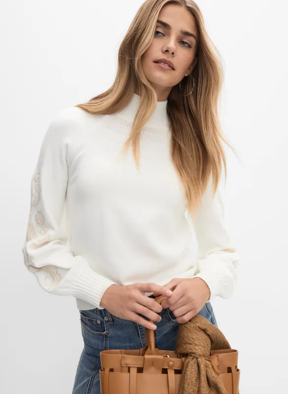 Embroidered Sleeve Sweater sold by Melanie Lyne
