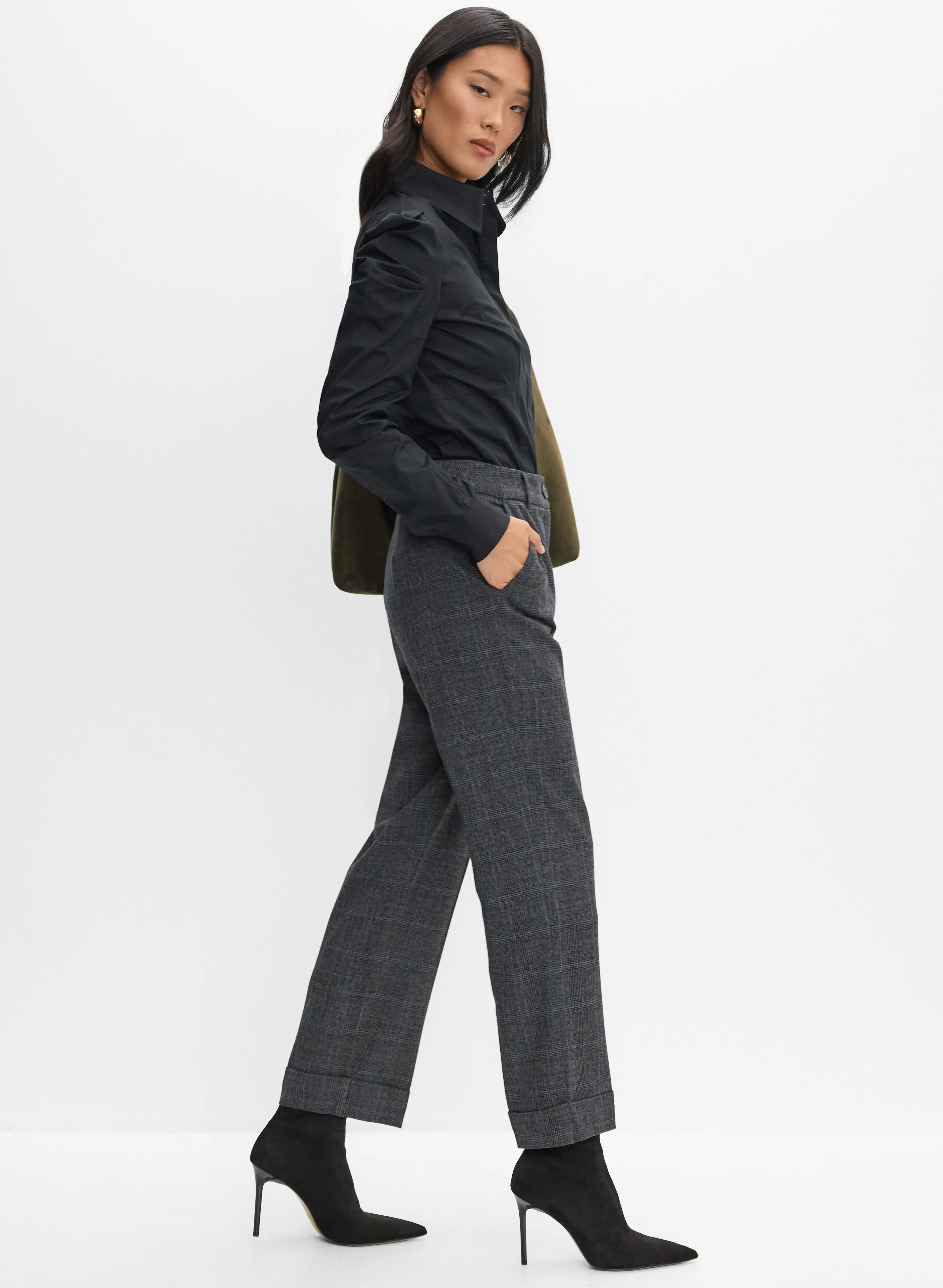 Plaid Straight-Leg Pants sold by Melanie Lyne product image thumbnail 2