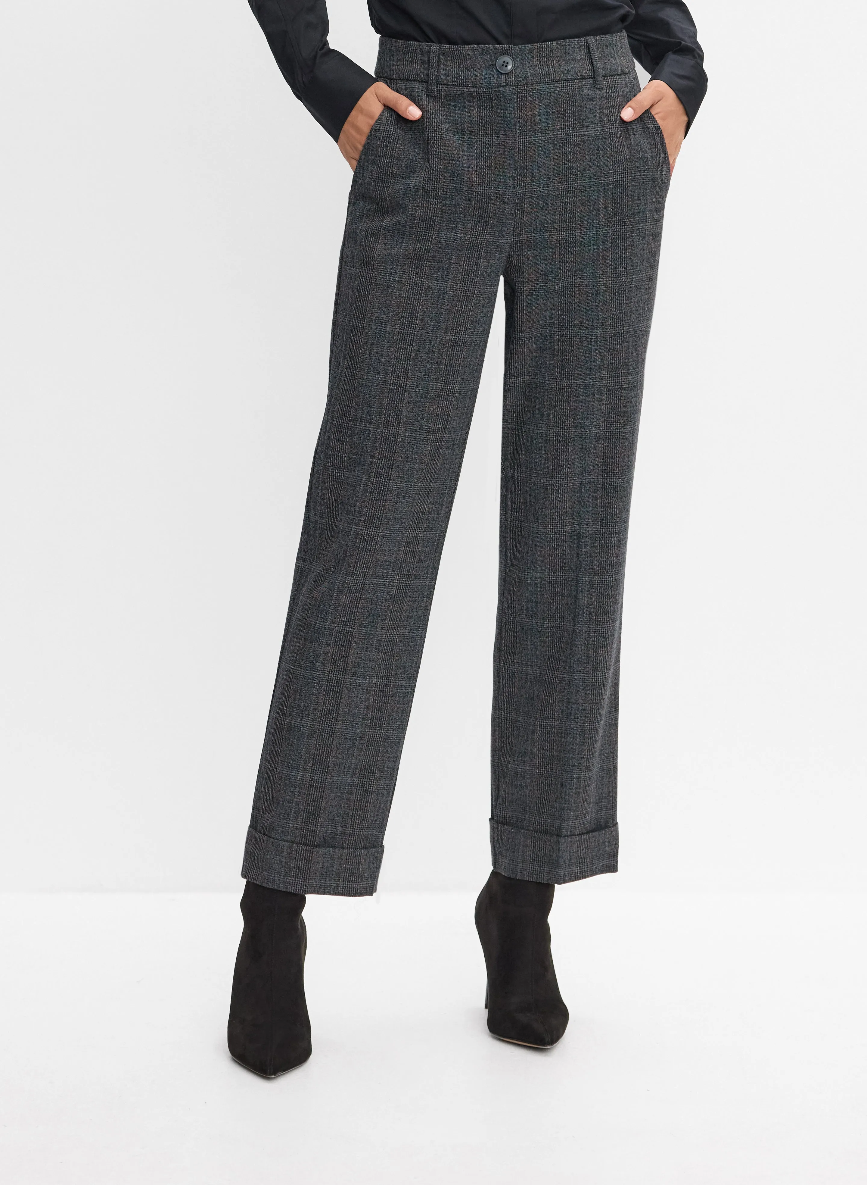 Plaid Straight-Leg Pants sold by Melanie Lyne