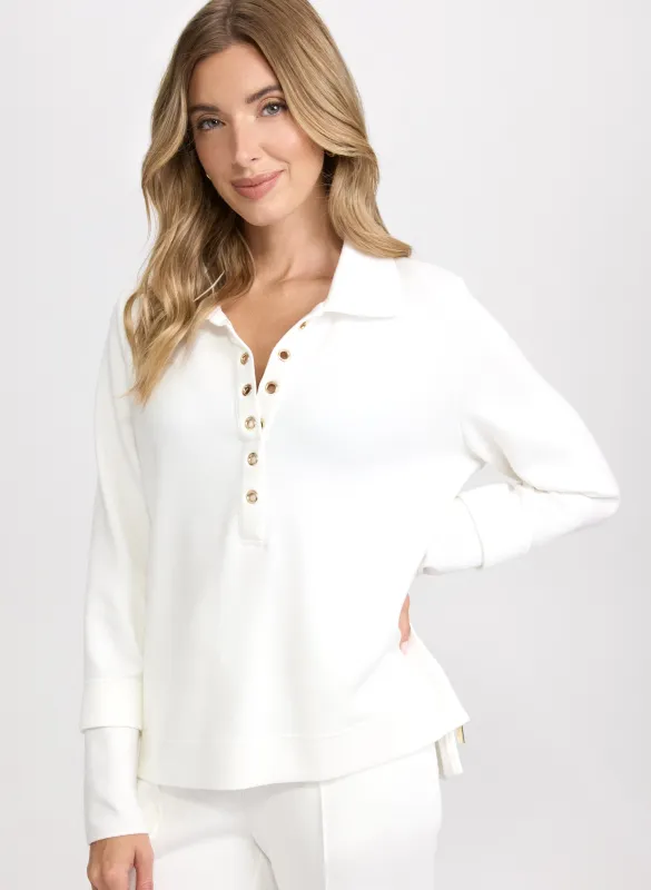 Grommet Placket Top sold by Melanie Lyne