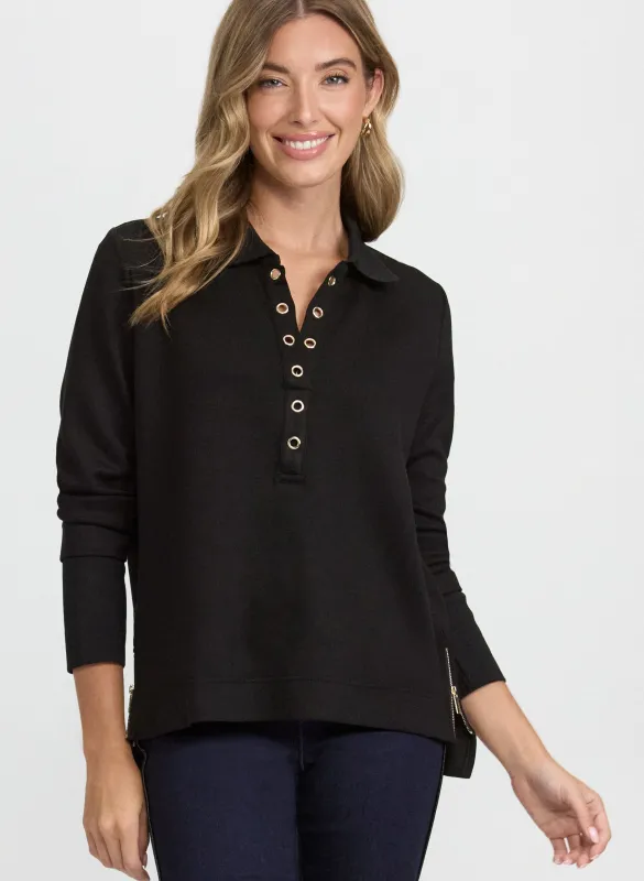 Grommet Placket Top sold by Melanie Lyne