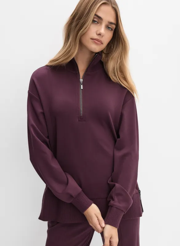 Quarter Zip Funnel Neck Top sold by Melanie Lyne