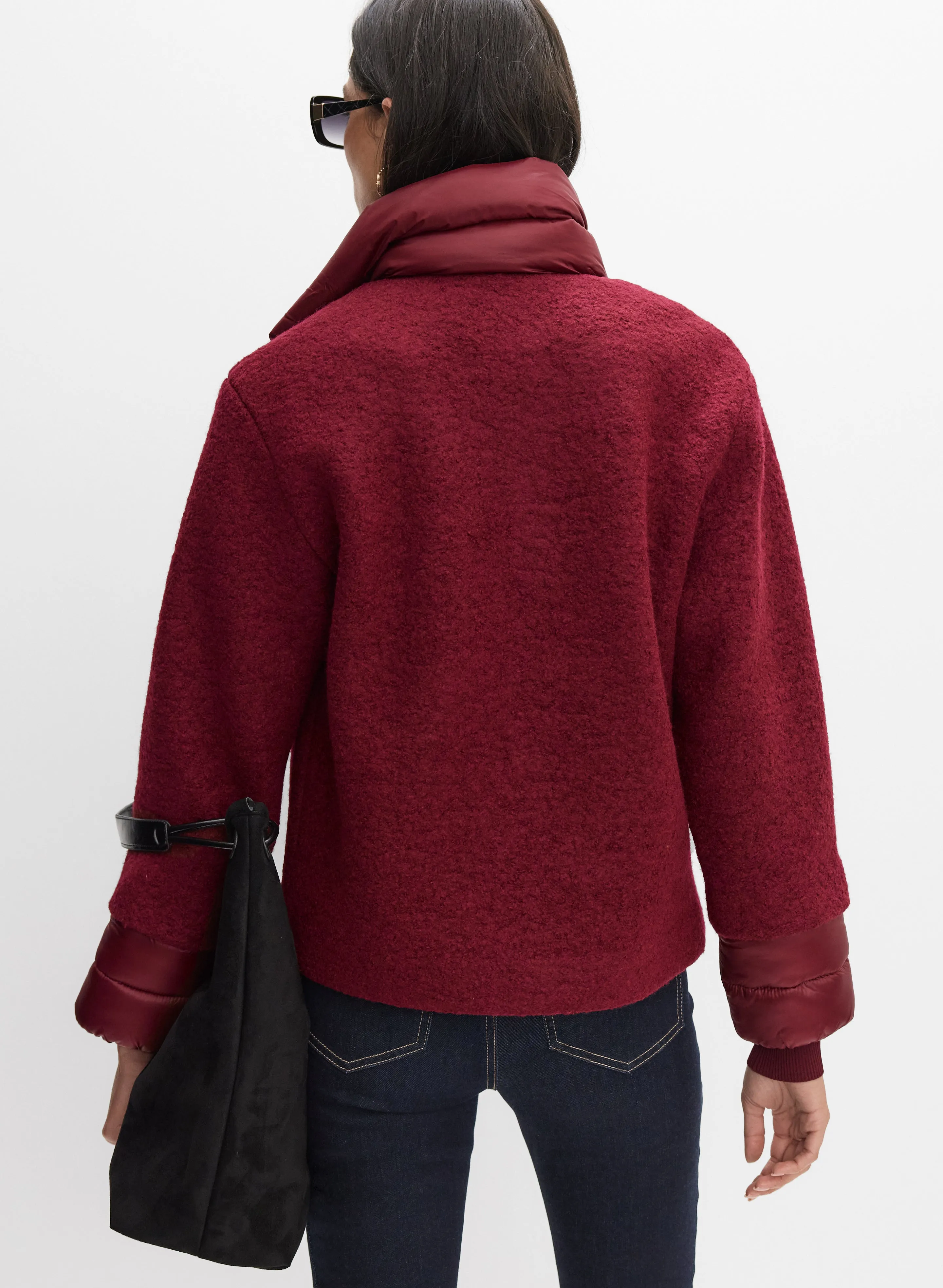 Quilted Detail Boiled Wool Coat sold by Melanie Lyne product image thumbnail 2