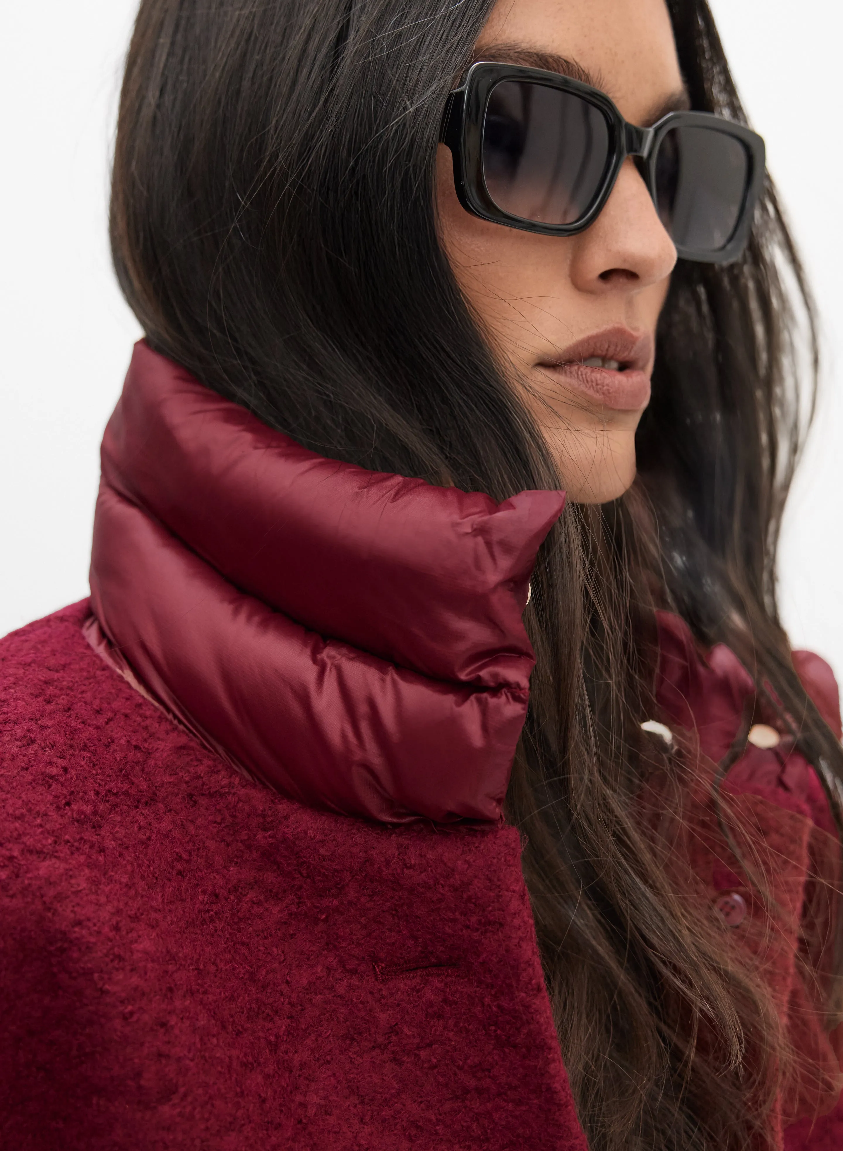 Quilted Detail Boiled Wool Coat sold by Melanie Lyne product image thumbnail 4