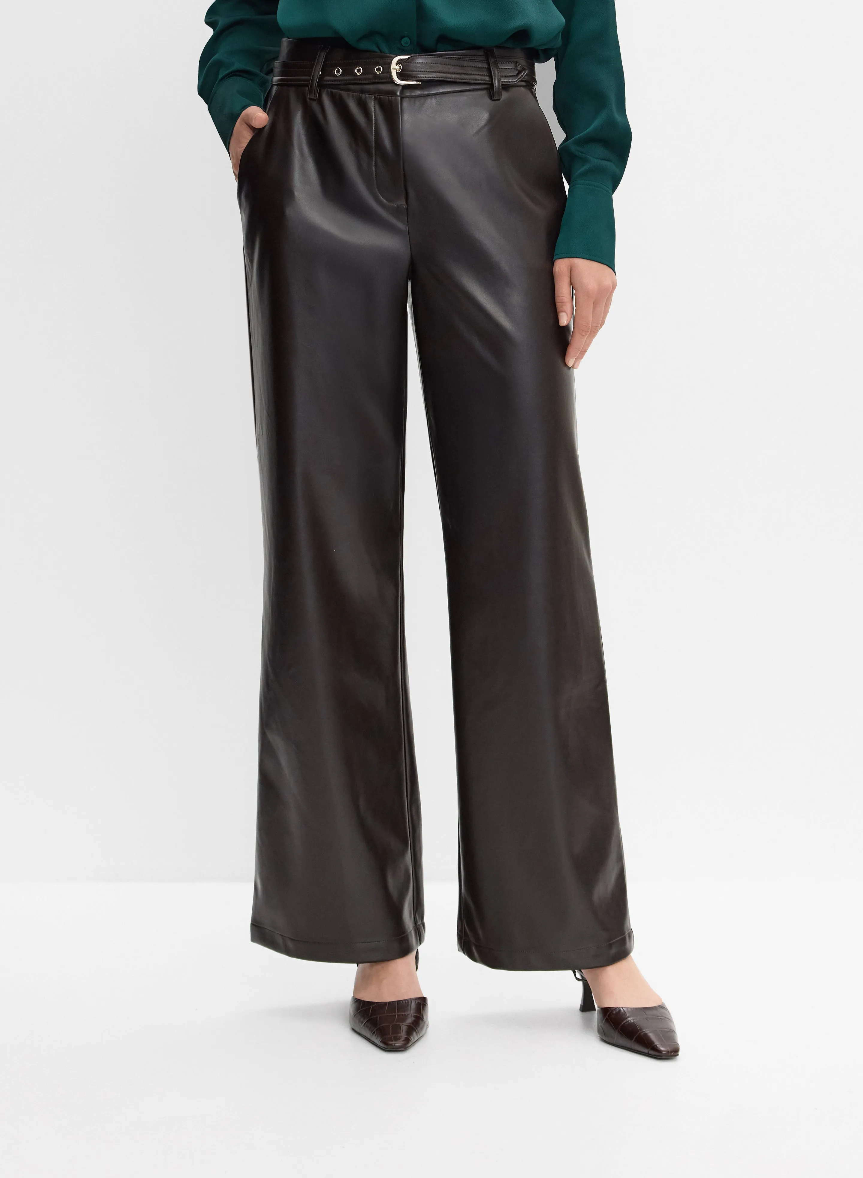 Belted Vegan Leather Trousers sold by Melanie Lyne