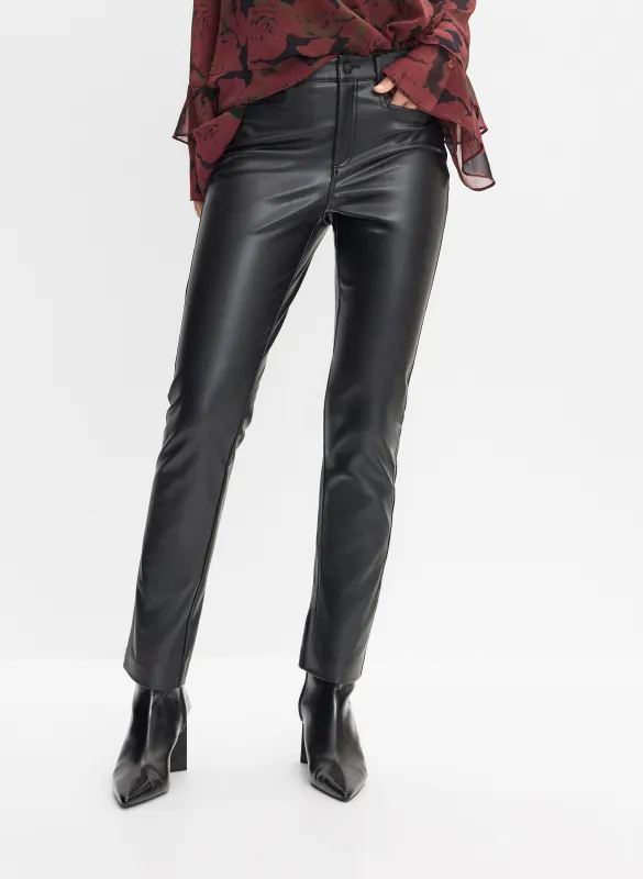 Vegan Leather Straight-Leg Pants sold by Melanie Lyne