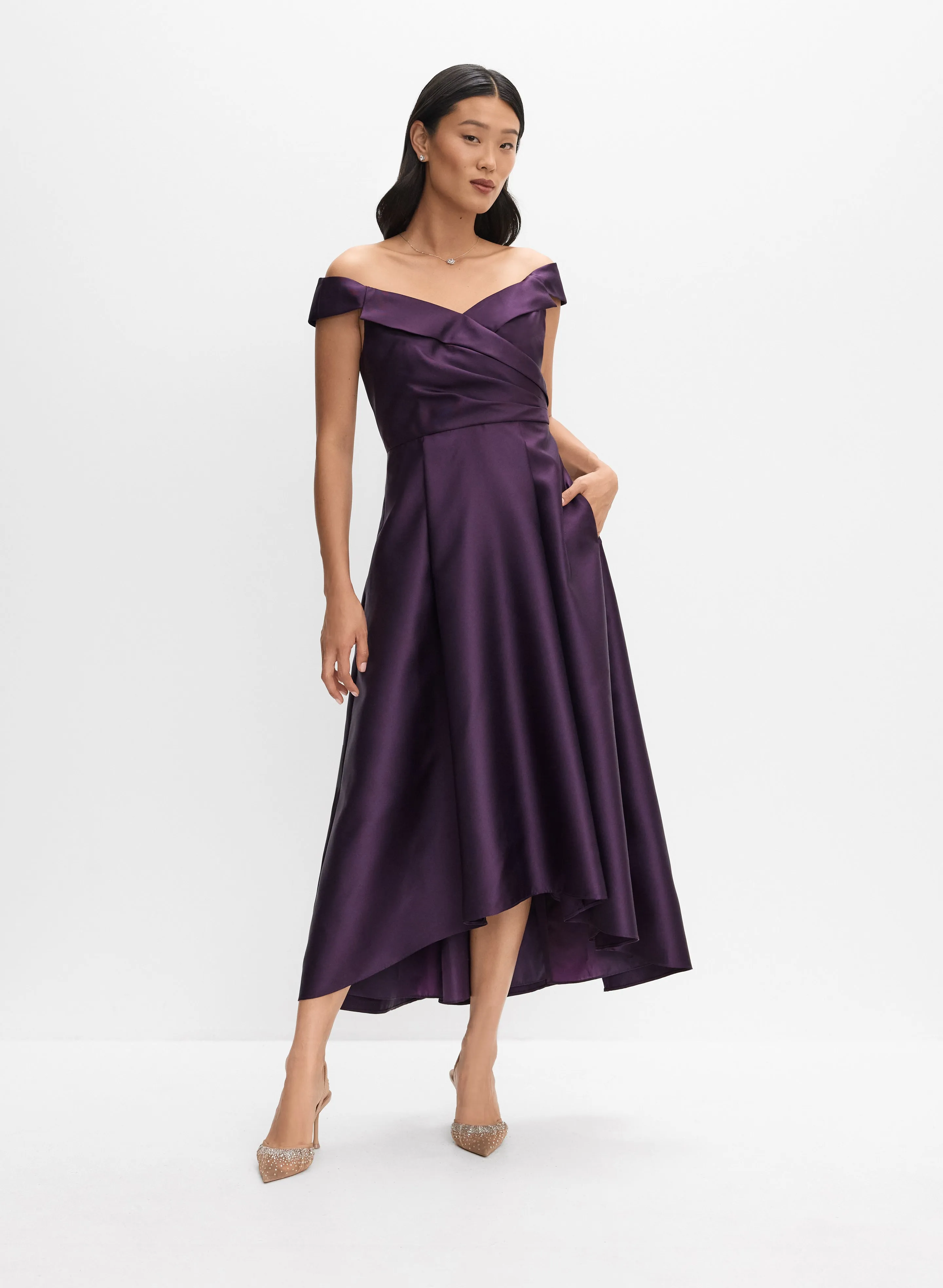 Adrianna Papell - Off-The-Shoulder Mikado Dress sold by Melanie Lyne