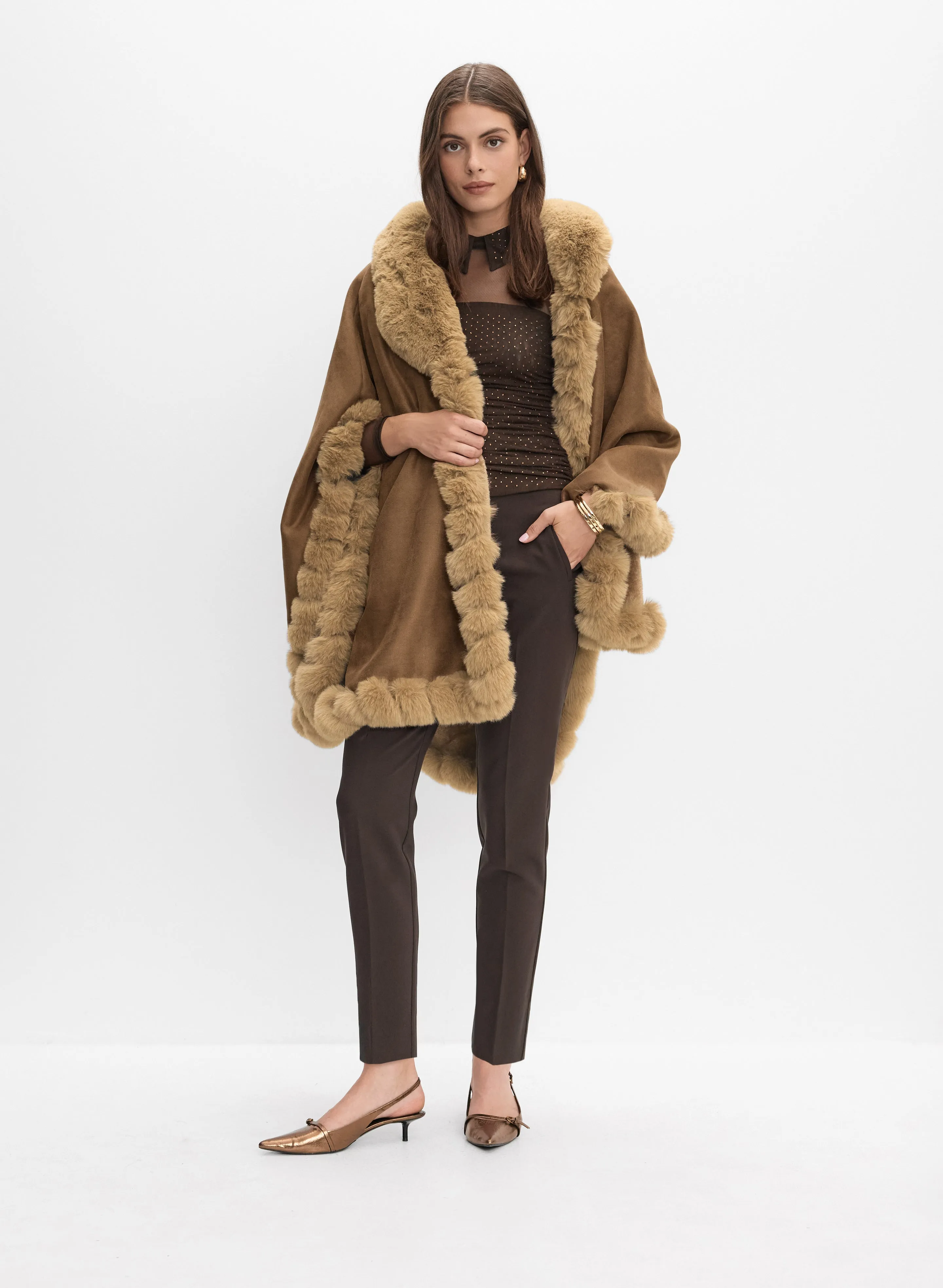 Faux-Suede Poncho sold by Melanie Lyne product image thumbnail 4