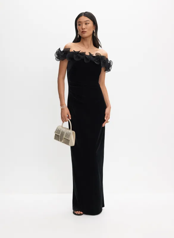 Velvet Off-Shoulder Dress sold by Melanie Lyne