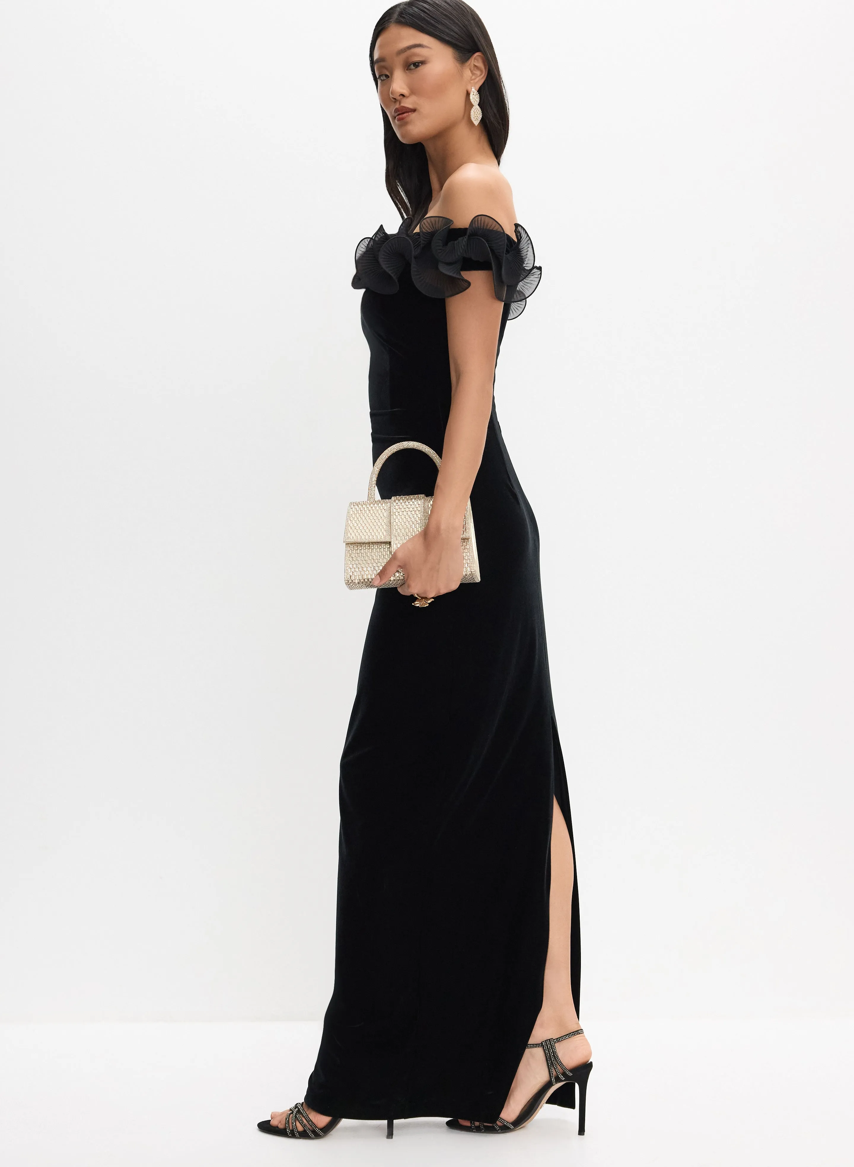 Velvet Off-Shoulder Dress sold by Melanie Lyne product image thumbnail 2