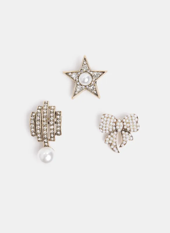 Pearl Embellished Brooch Set sold by Melanie Lyne