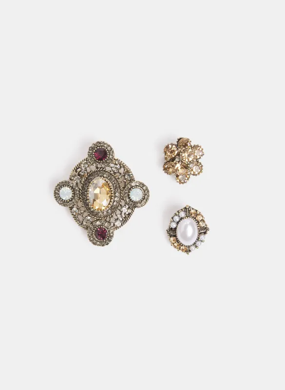 Embellished Brooch Set made by Melanie Lyne
