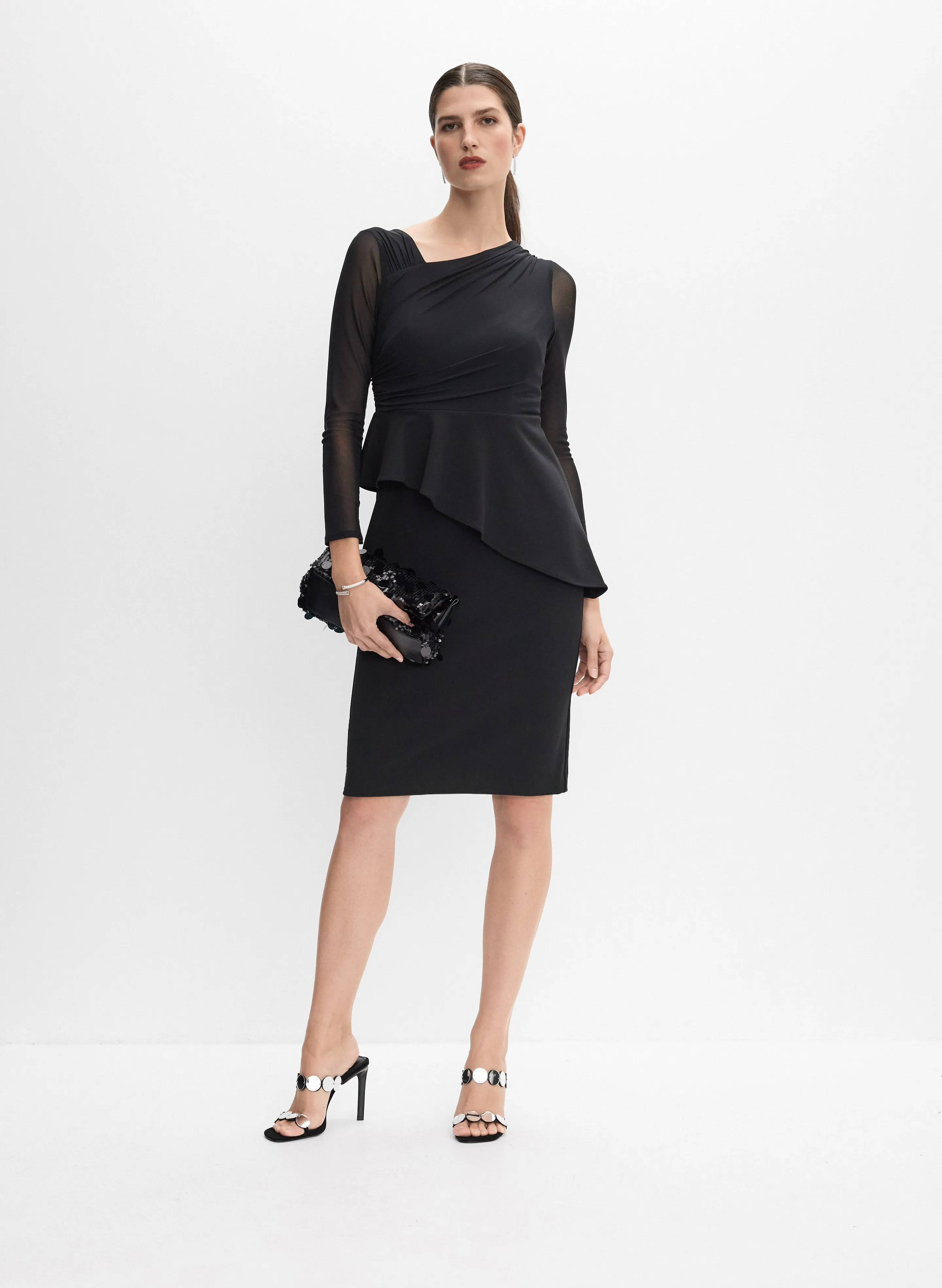 Adrianna Papell - Asymmetric Peplum Detail Dress sold by Melanie Lyne