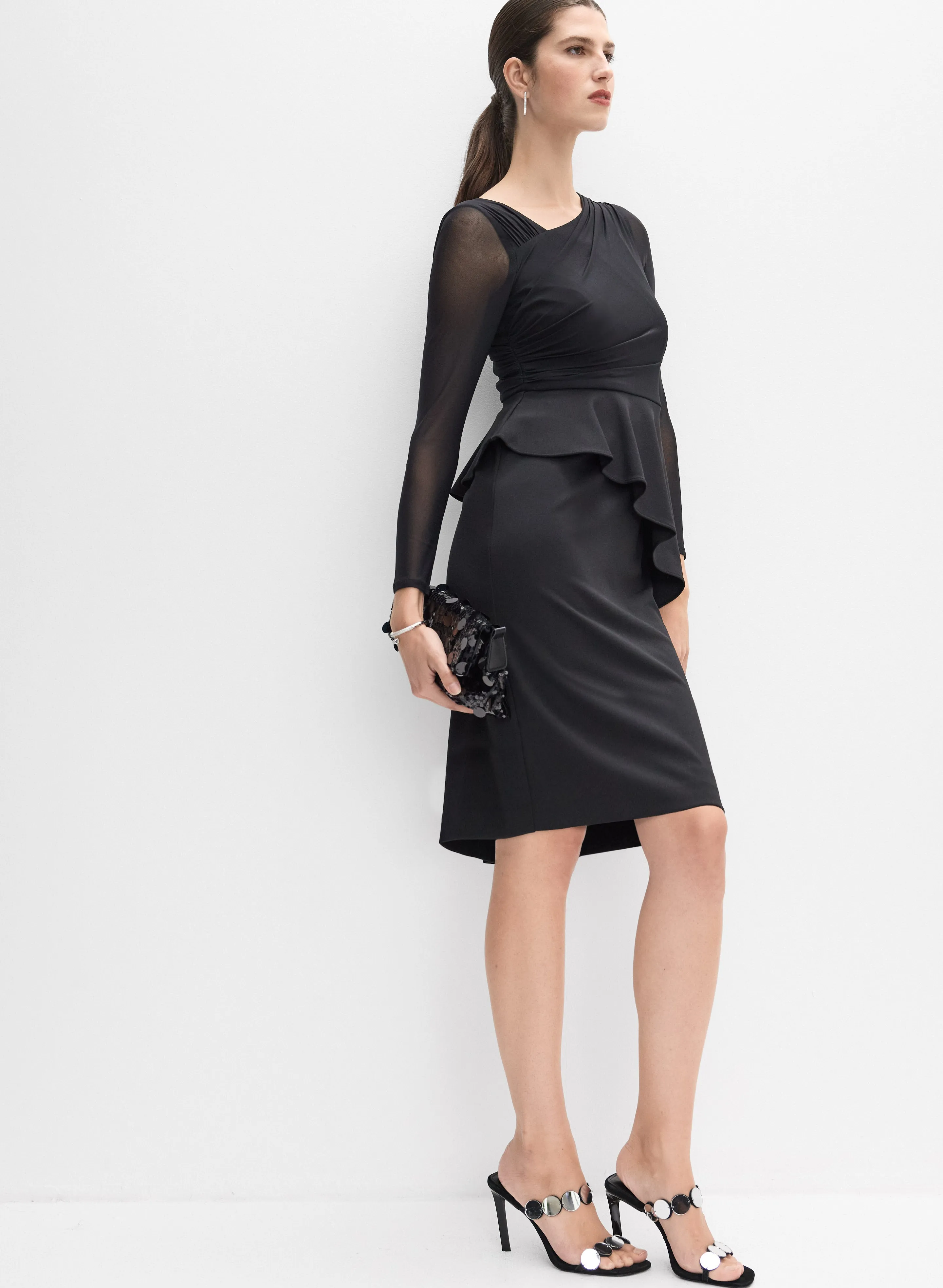 Adrianna Papell - Asymmetric Peplum Detail Dress sold by Melanie Lyne product image thumbnail 2