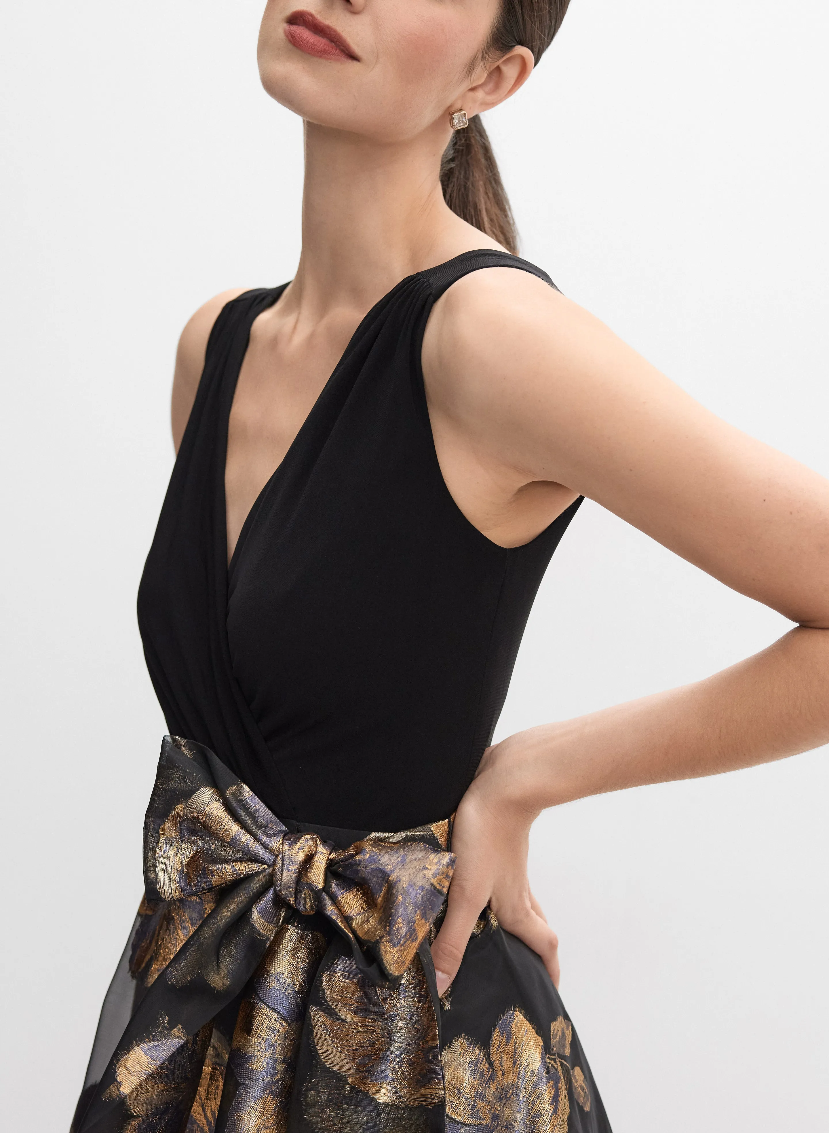 Metallic Floral Organza Dress sold by Melanie Lyne product image thumbnail 5