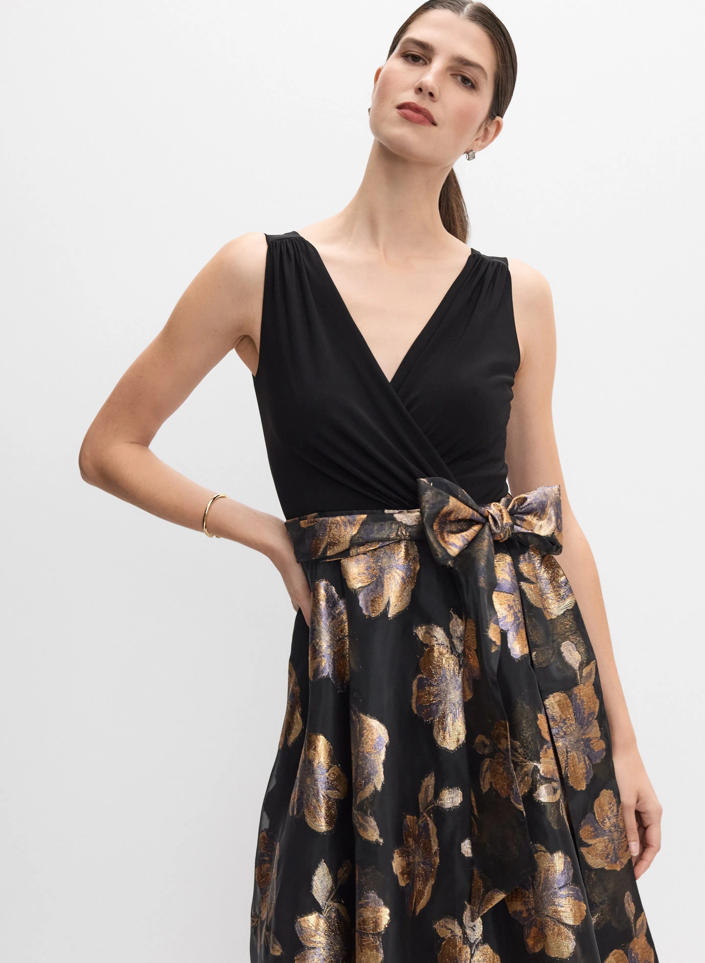 Metallic Floral Organza Dress sold by Melanie Lyne product image thumbnail 4