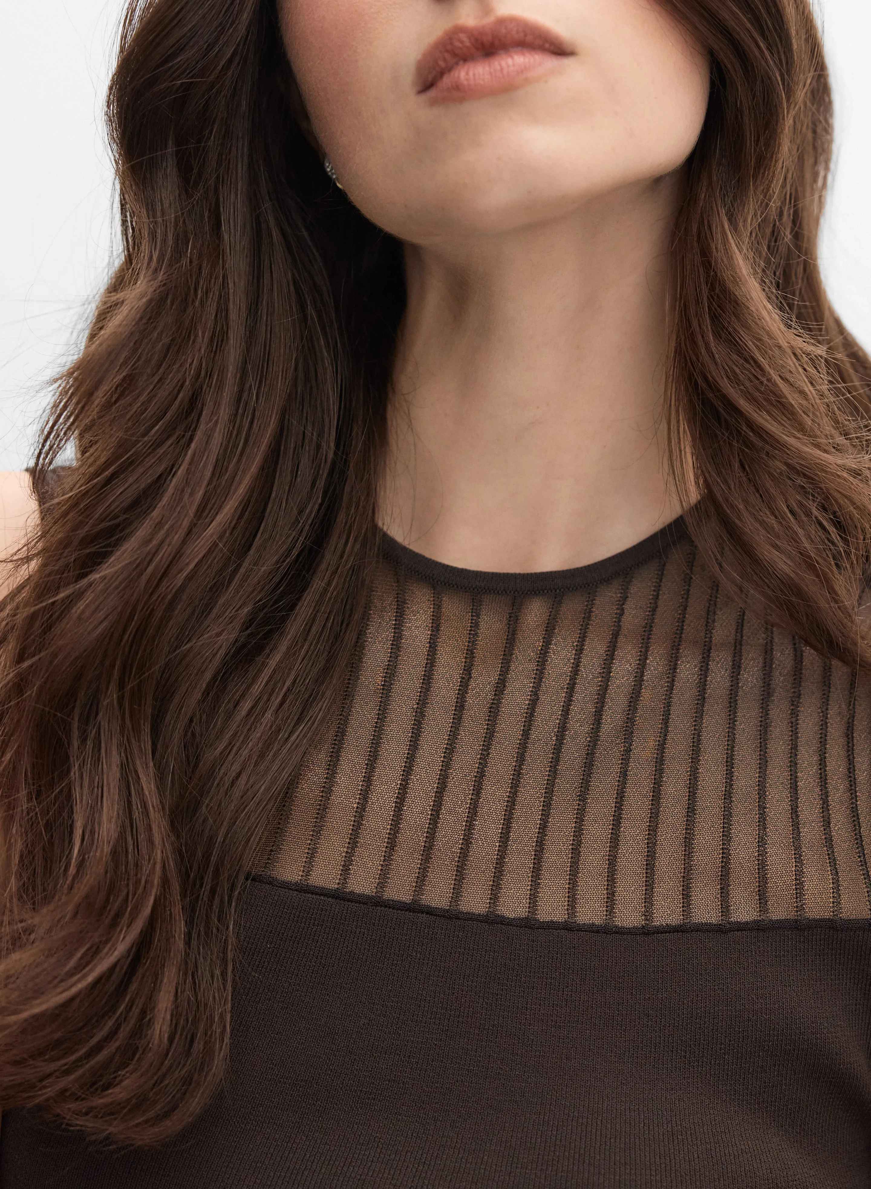 Sleeveless Sheer Yoke Top sold by Melanie Lyne product image thumbnail 5