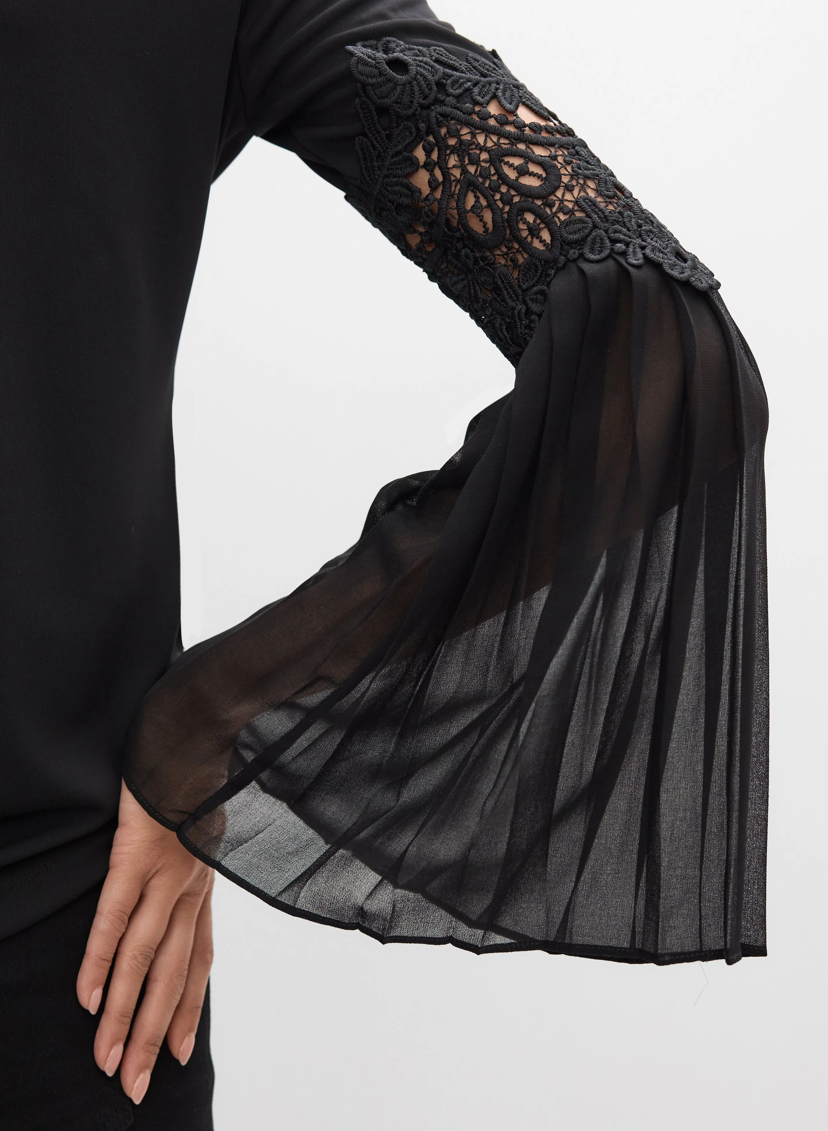 Lace Insert Bell Sleeve Top sold by Melanie Lyne product image thumbnail 4