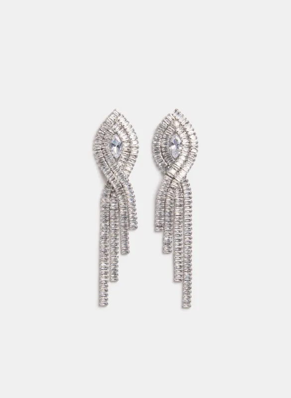 Crystal Baguette Cascade Earrings sold by Melanie Lyne