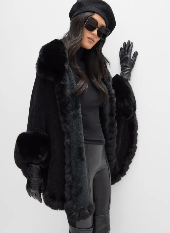 Faux-Fur Poncho sold by Melanie Lyne