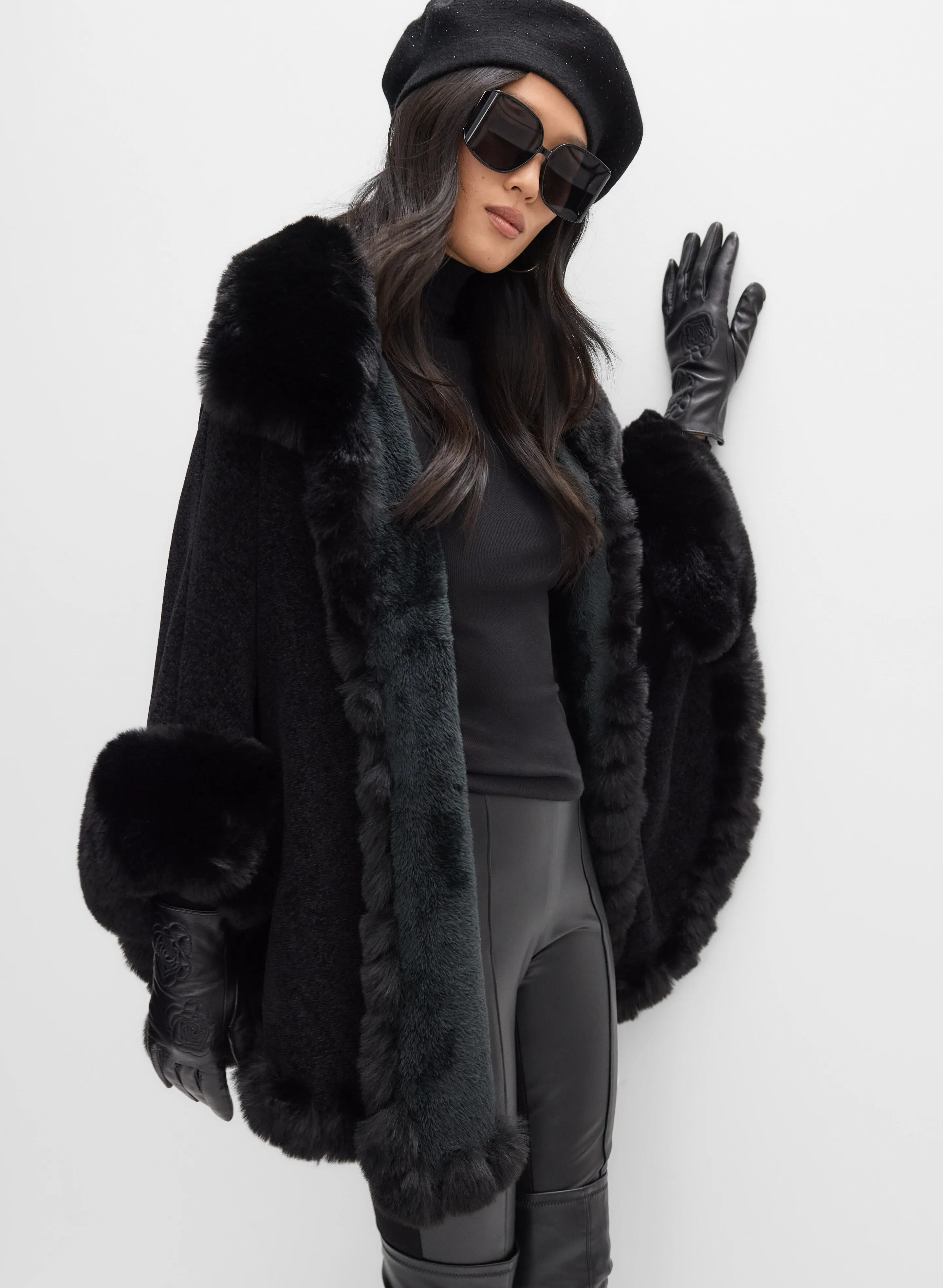 Faux-Fur Poncho sold by Melanie Lyne