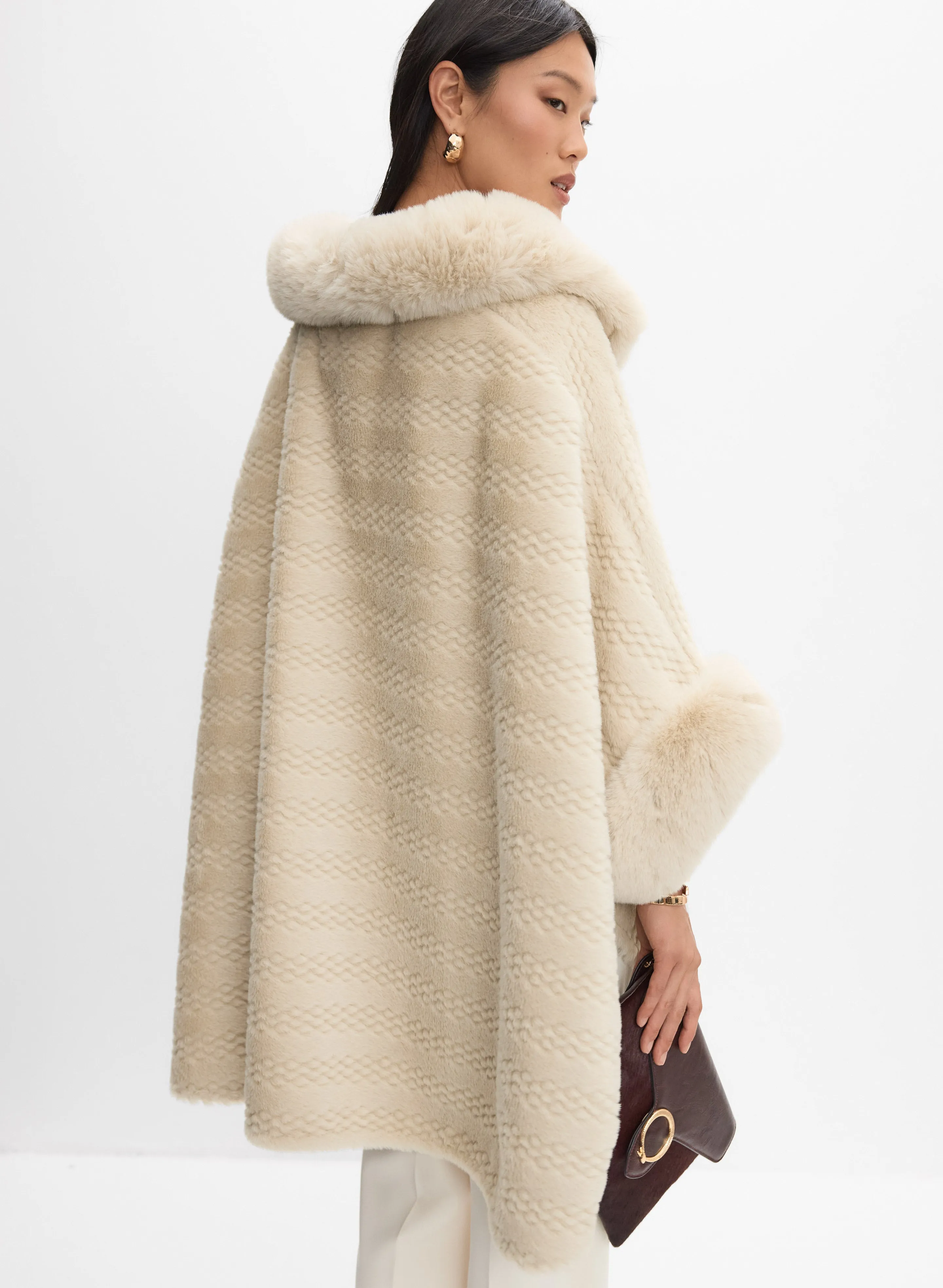 Textured Faux-Fur Poncho sold by Melanie Lyne product image thumbnail 4