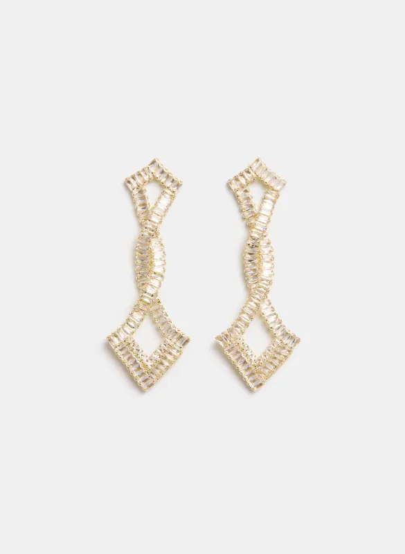 Baguette Twist Earrings sold by Melanie Lyne