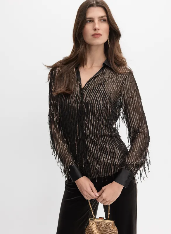 Sequin Fringe Blouse sold by Melanie Lyne